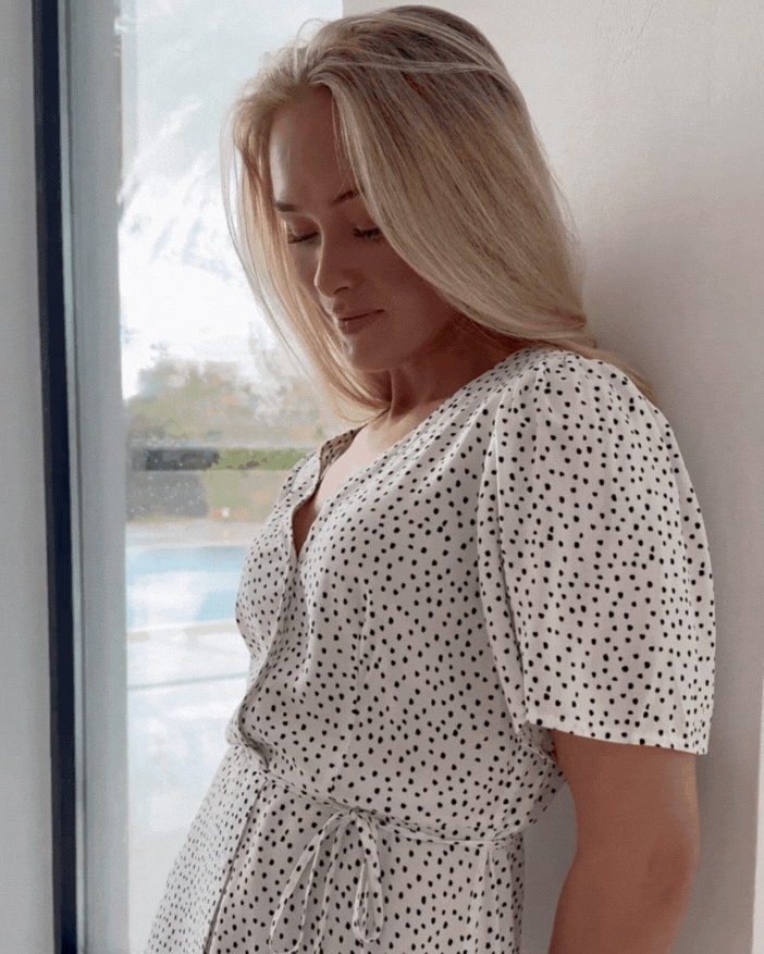 VMALBA Short Dress - Snow White/Black