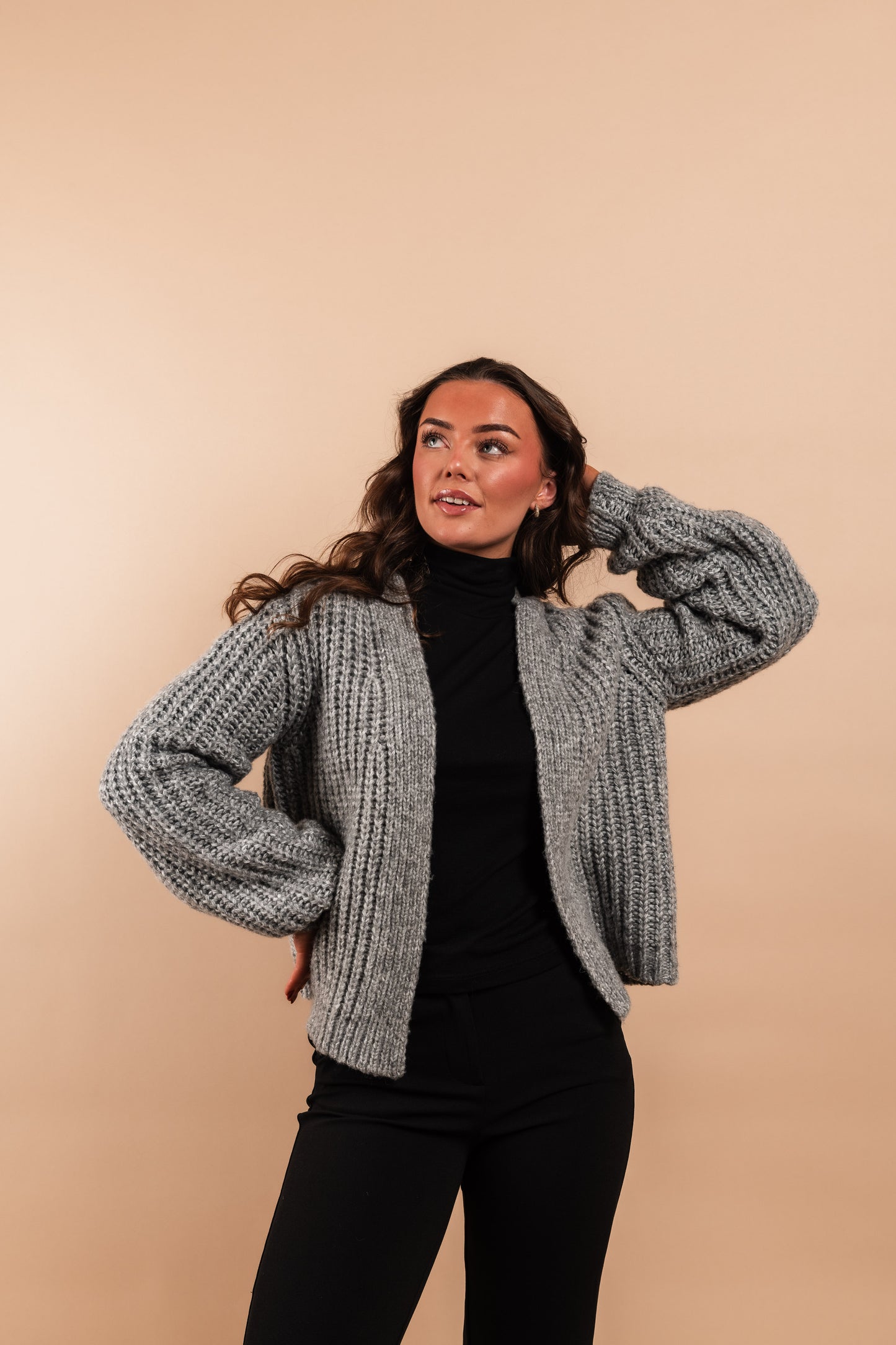 PCFINKA Cardigan - Dark Grey Melange