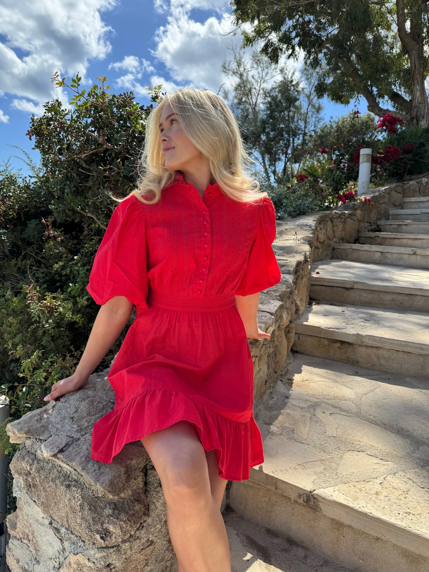 VMCLOVER Short Dress - High Risk Red