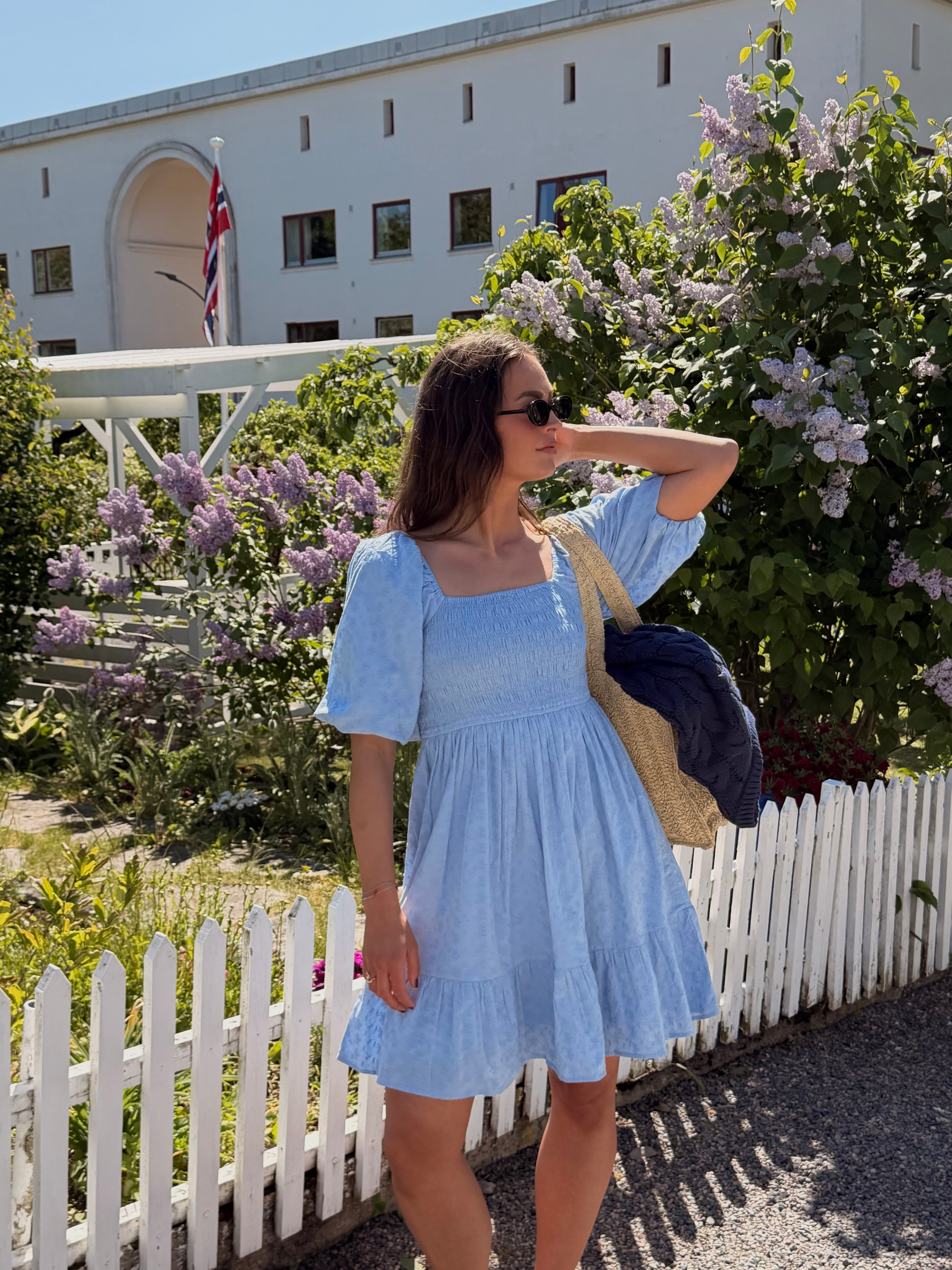 AWJULIE Short Dress - Chambray Blue