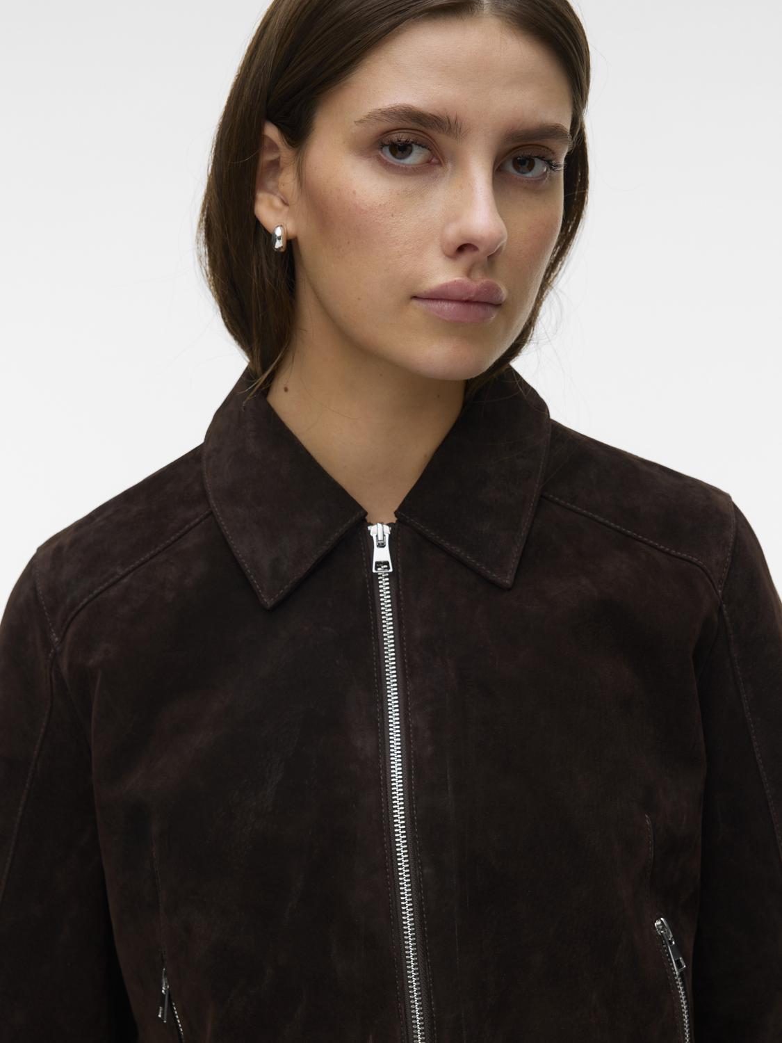 VMJANICEJADE SUEDE JACKET - Chocolate Torte