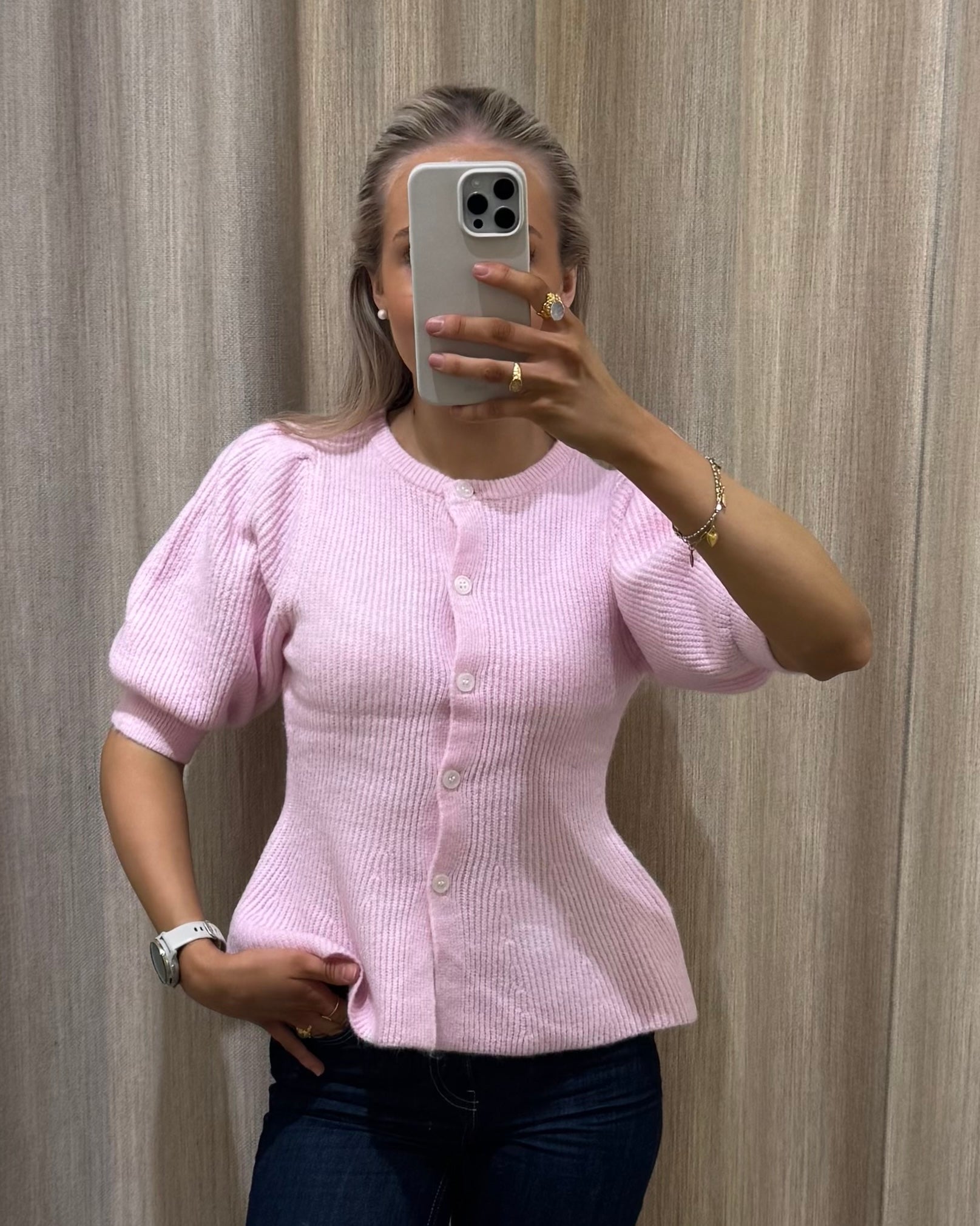 PCSILLY Knit Cardigan - Roseate Spoonbill