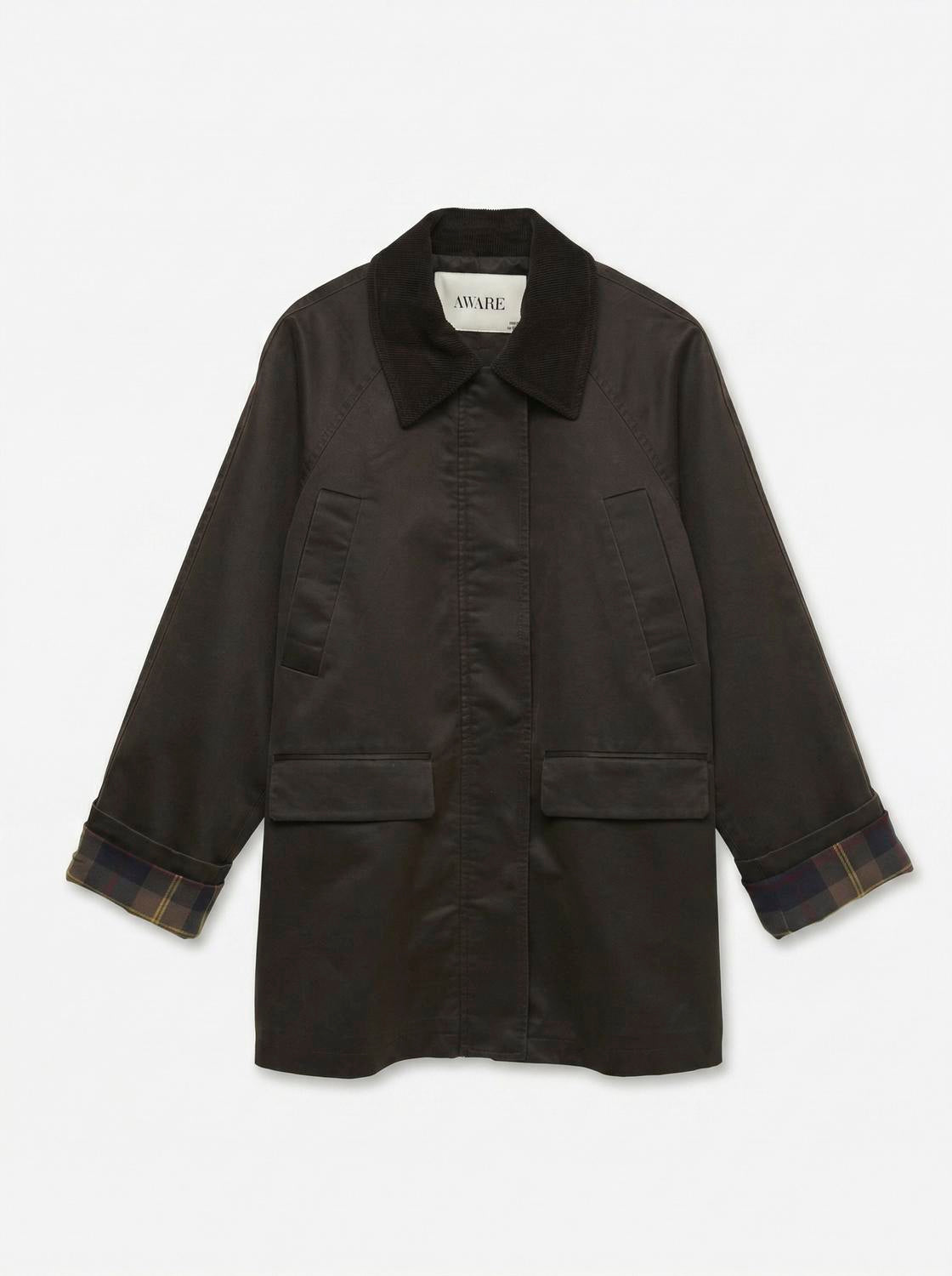 AWRILEY WAX JACKET - Chocolate Brown