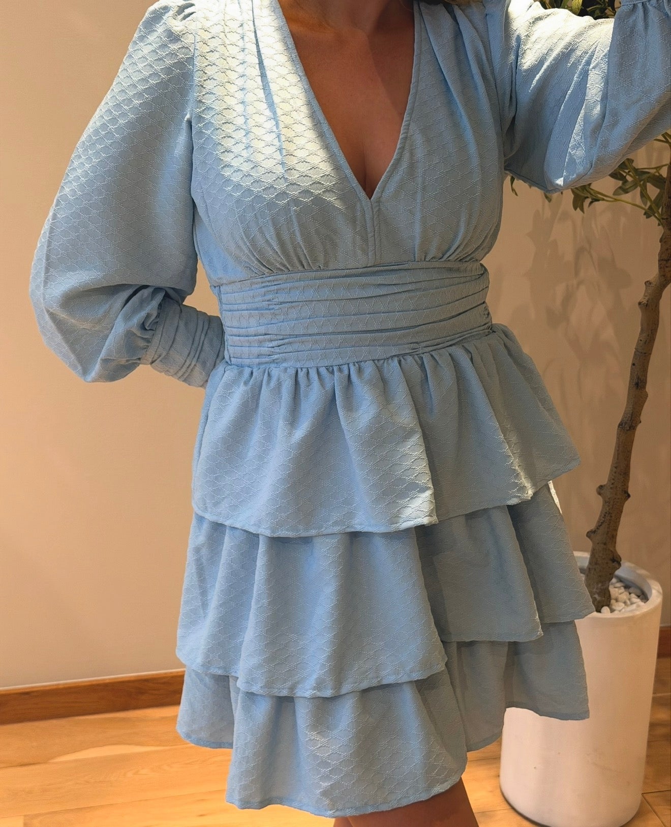 PCMONIKA Short Dress - Cashmere Blue