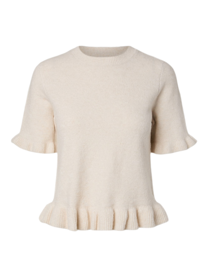 PCSALLY FRILL KNIT - Birch