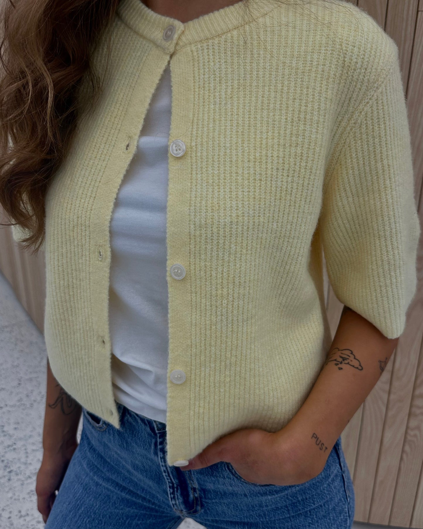 PCSILLY Knit Cardigan - Pale Banana