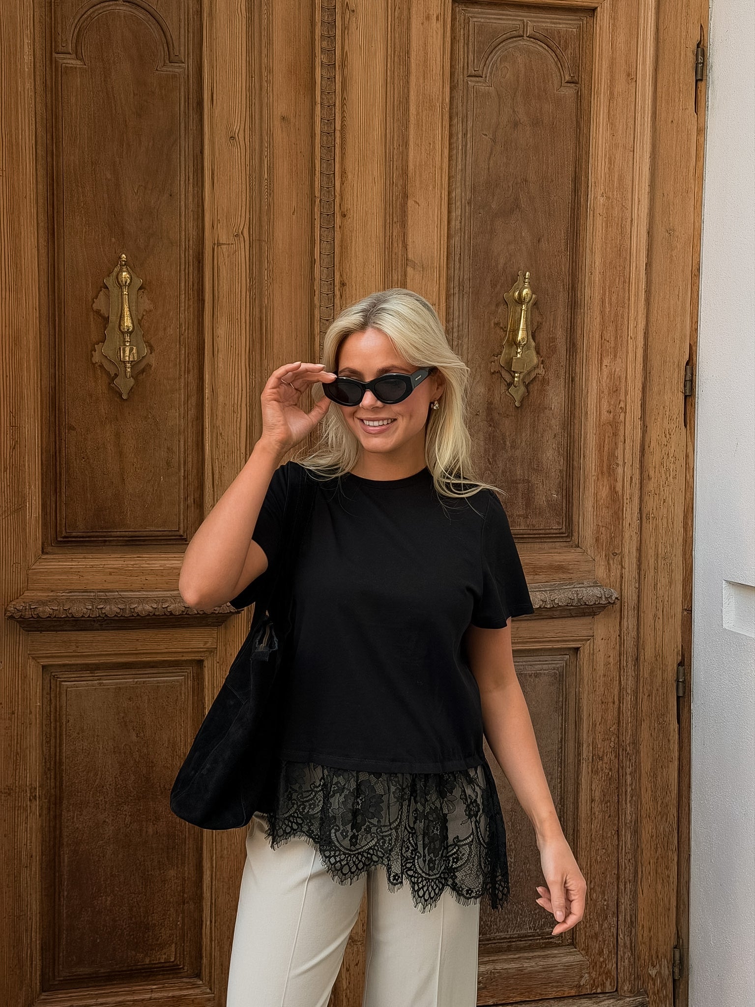 VMBRIT LACE T-SHIRT - Black