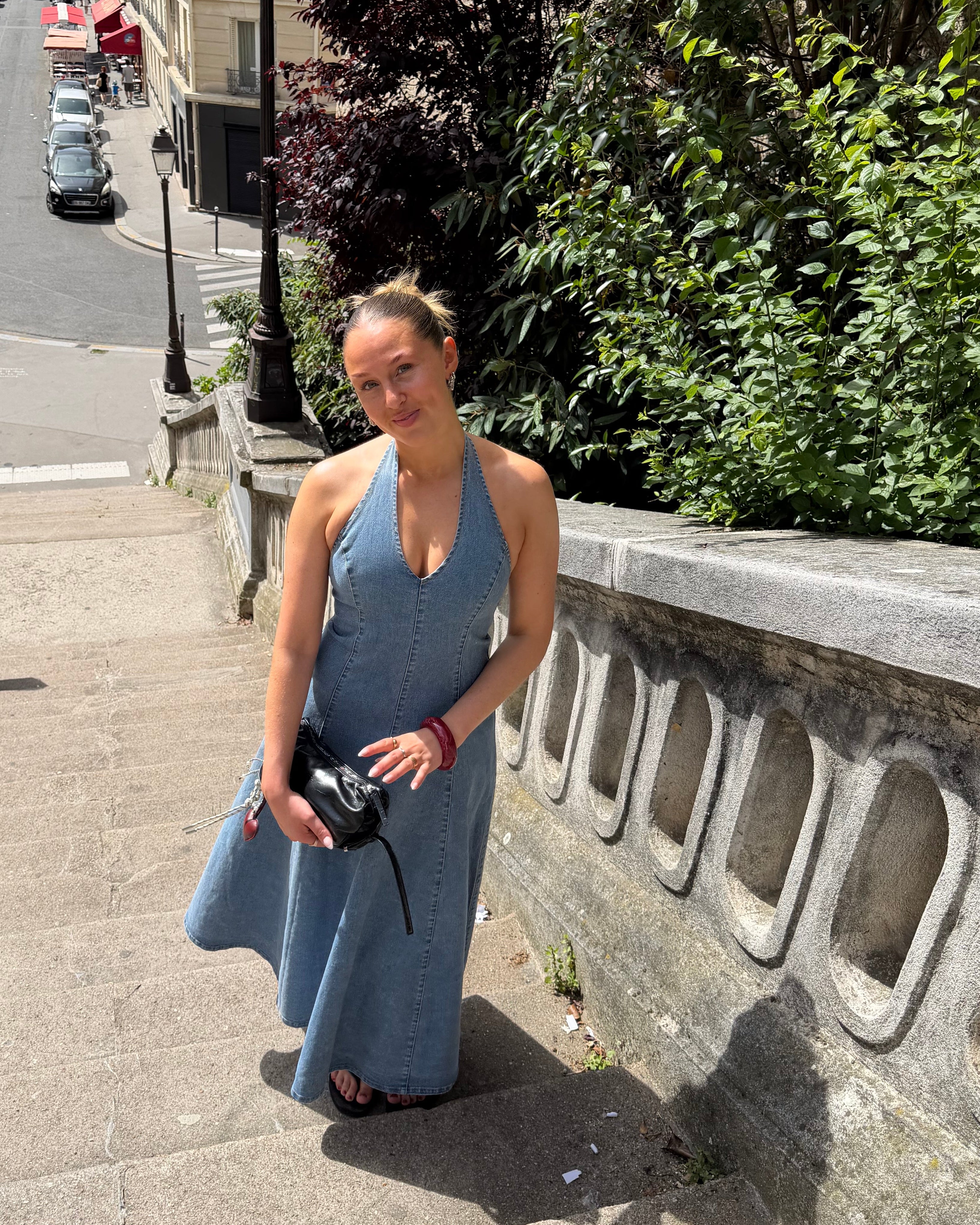 PCFRANNA Long Dress - Light Blue Denim