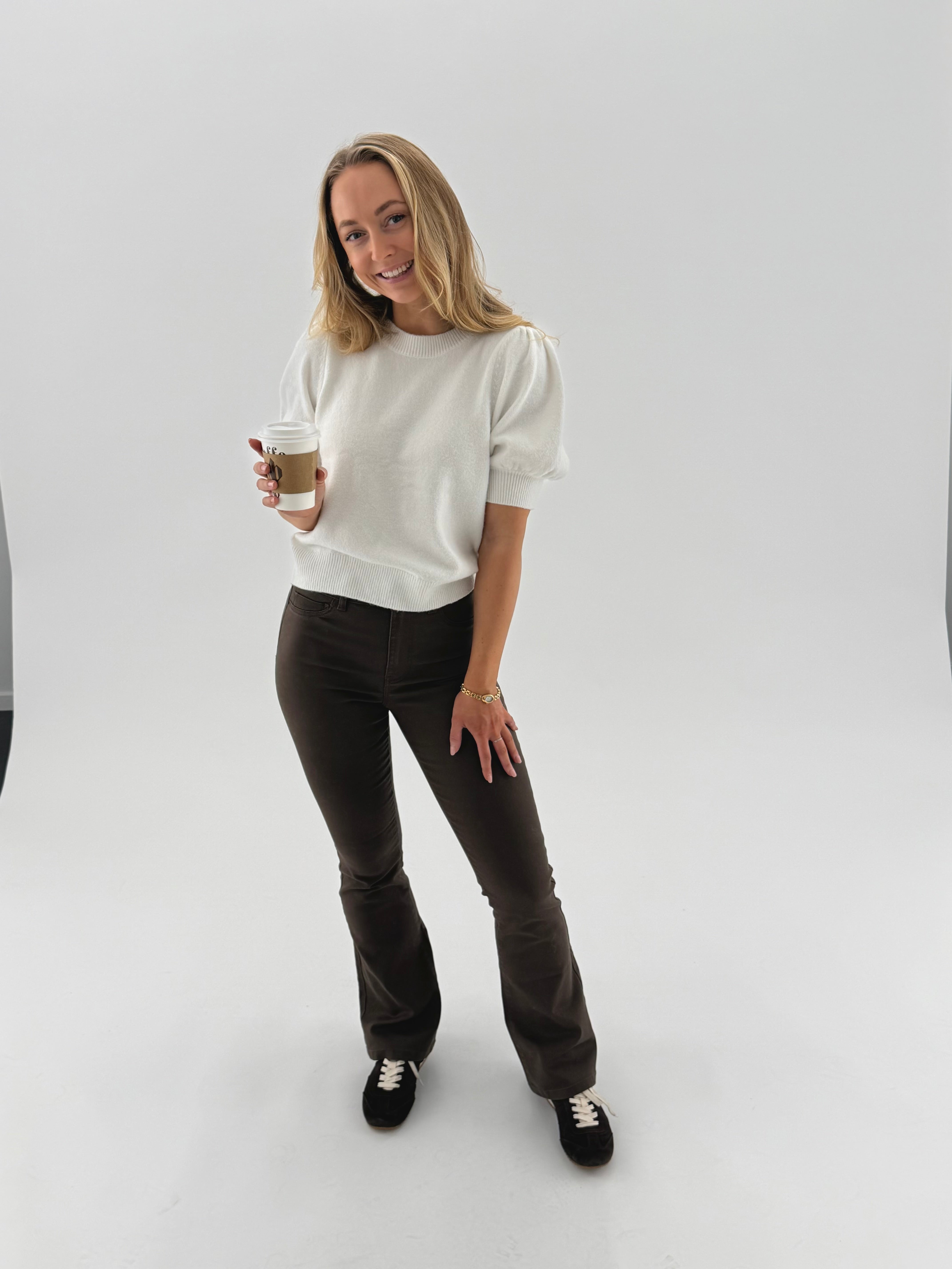 NMSALLIE FLARED JEANS - Chocolate Brown