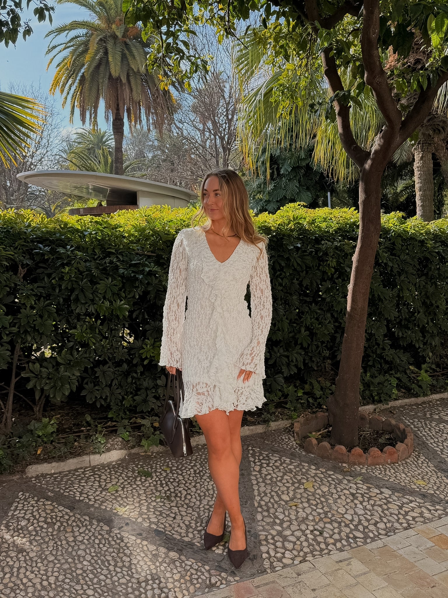 AWKIENNA LACE DRESS - Snow white