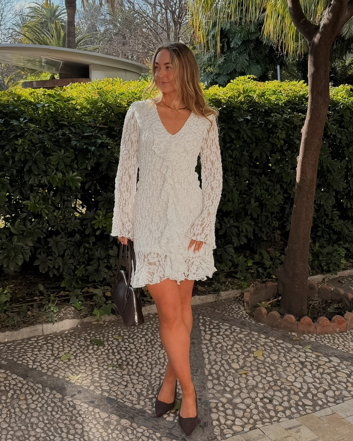 AWKIENNA LACE DRESS - Snow white