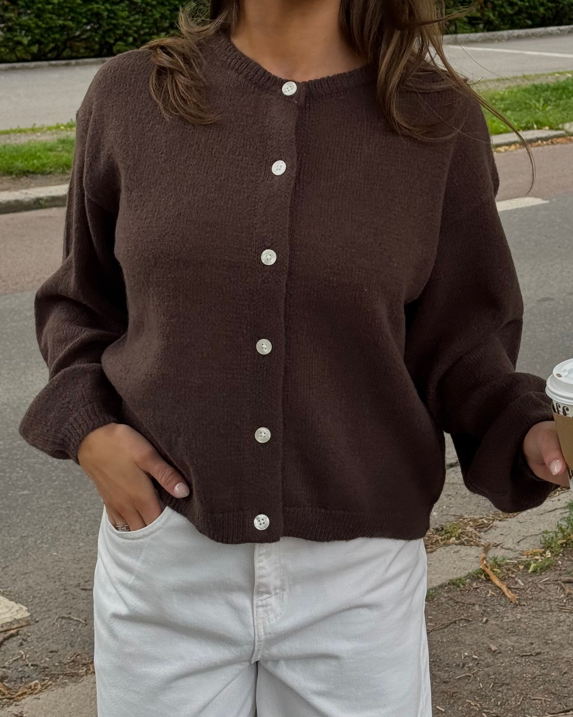 PCIDA Knitted Cardigan - Hot Fudge