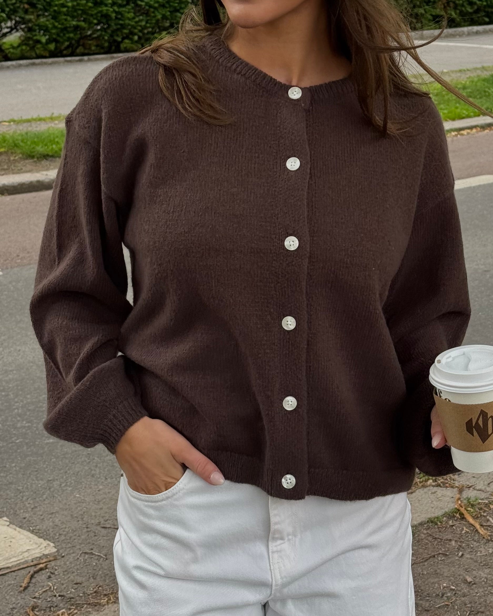 PCIDA Knitted Cardigan - Hot Fudge