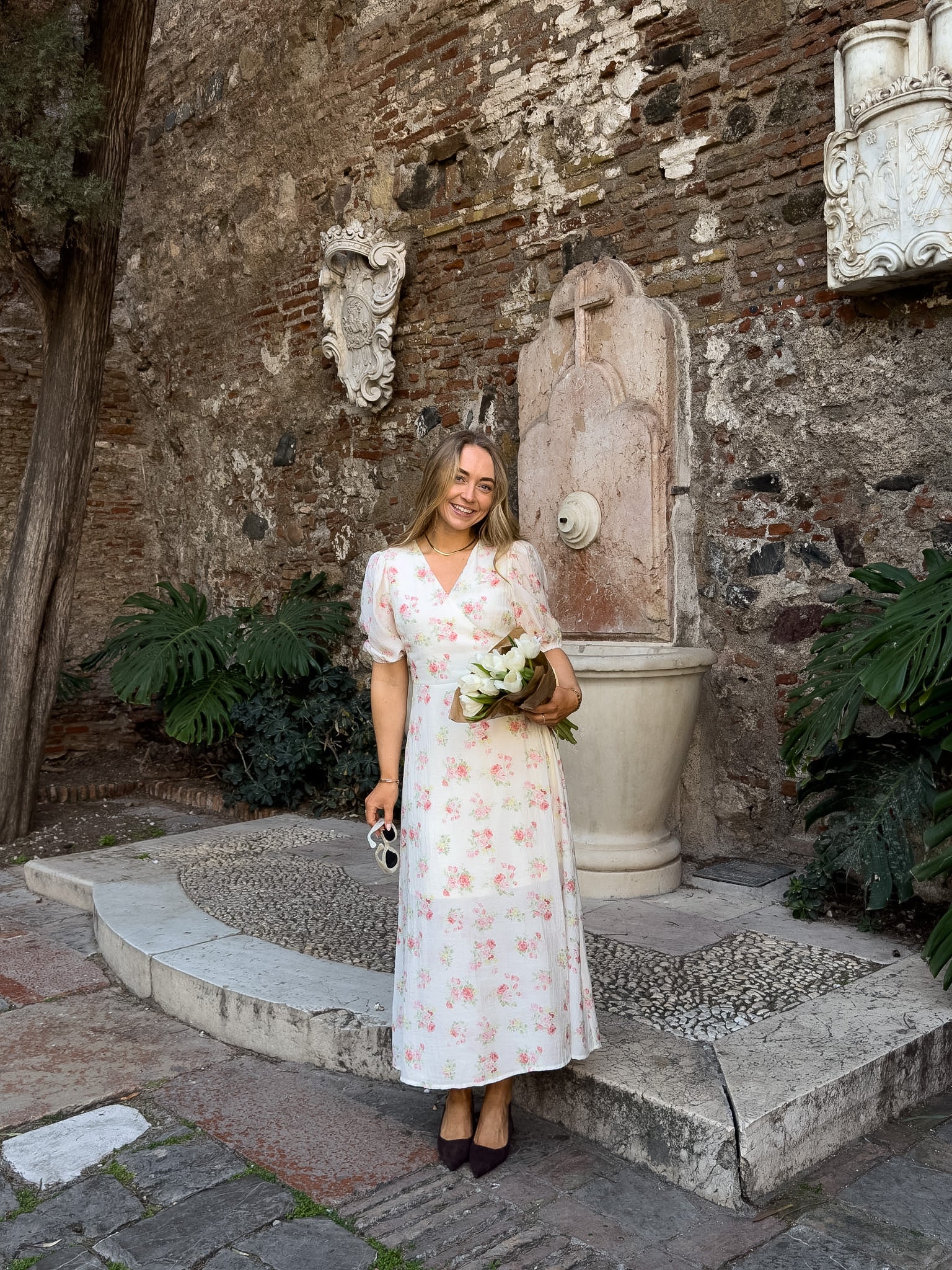 VMBELLA LONG DRESS - Pink Bella Flower