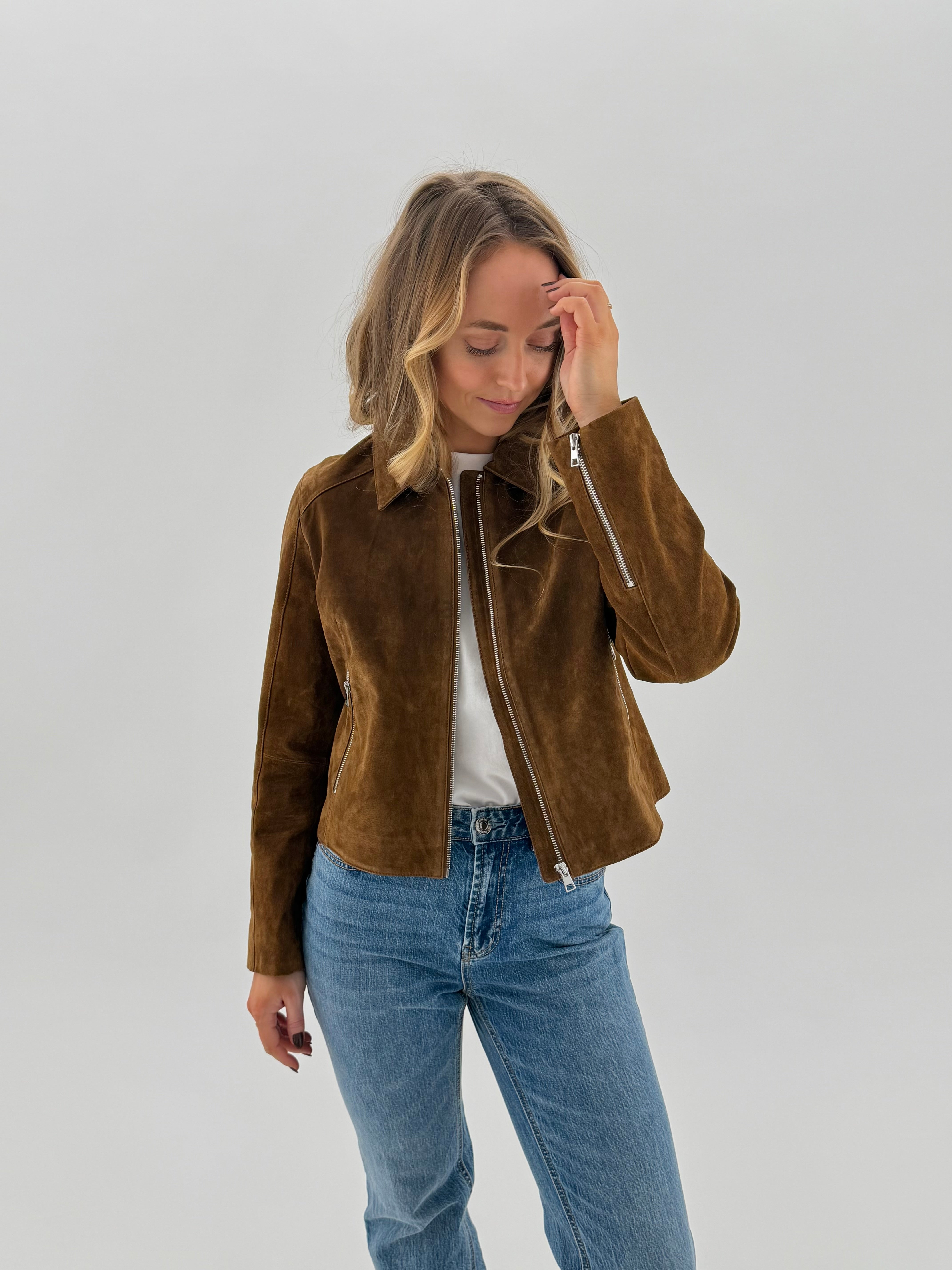 VMJANICEJADE SUEDE JACKET - Dachshund