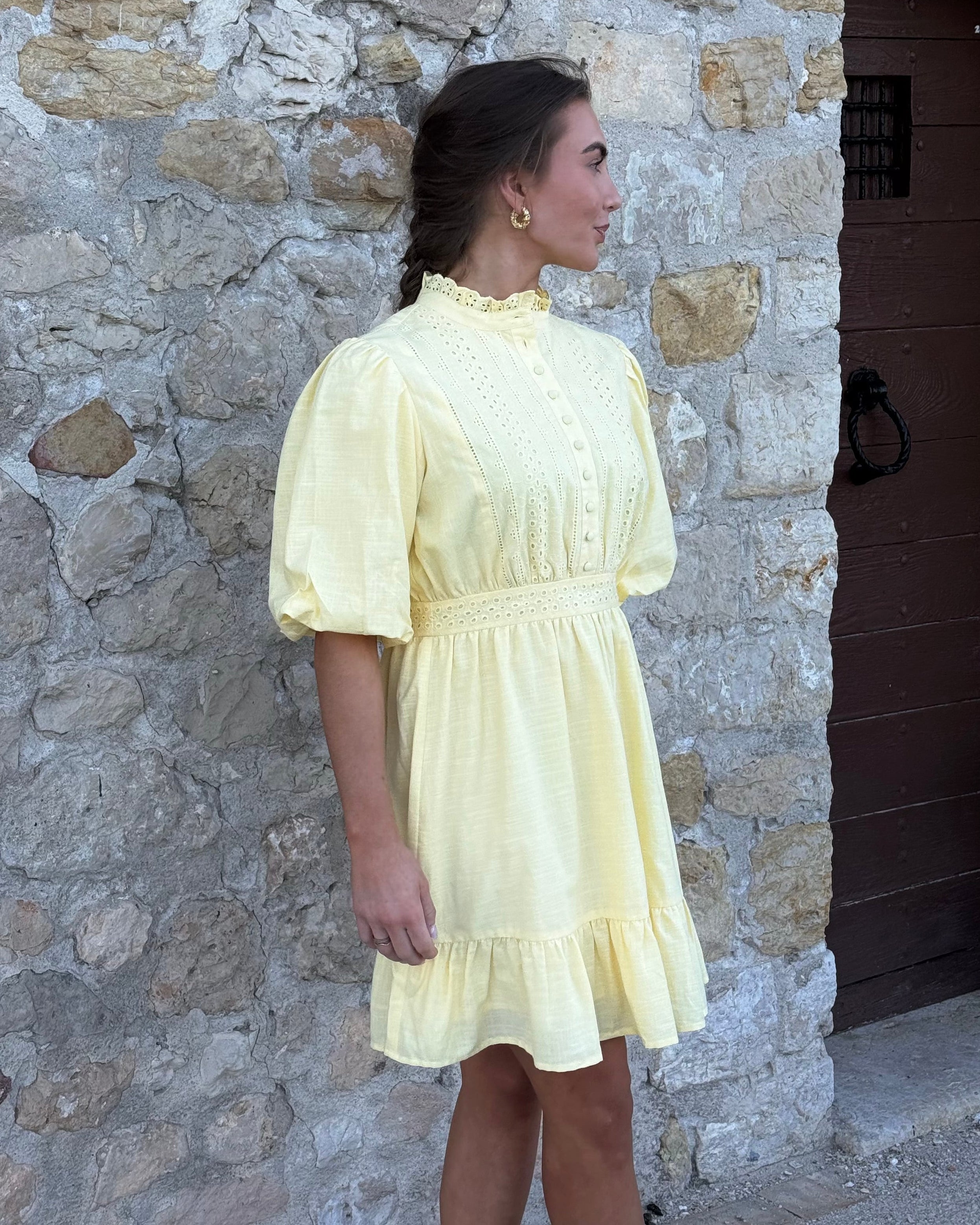 AWCLOVER Short Dress - Pale Banana