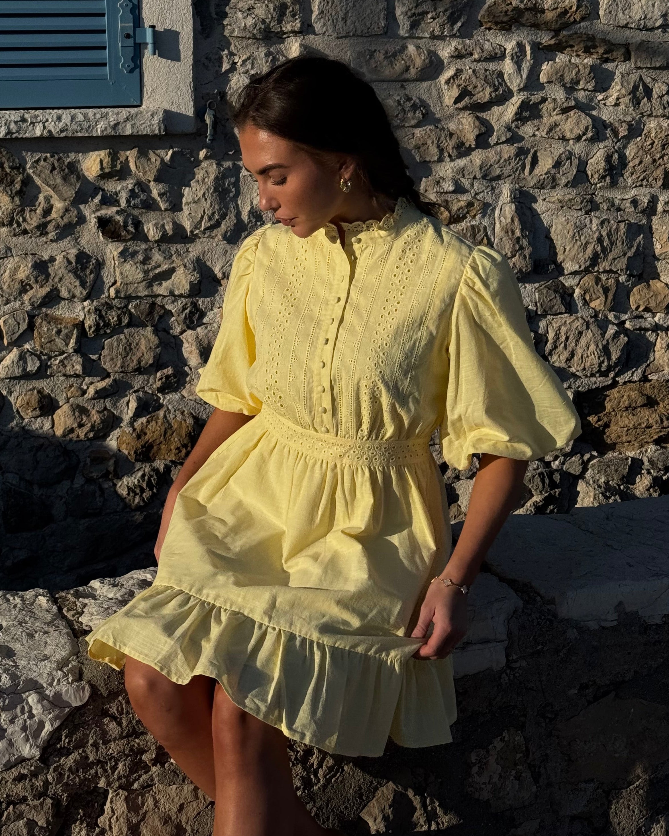 AWCLOVER Short Dress - Pale Banana