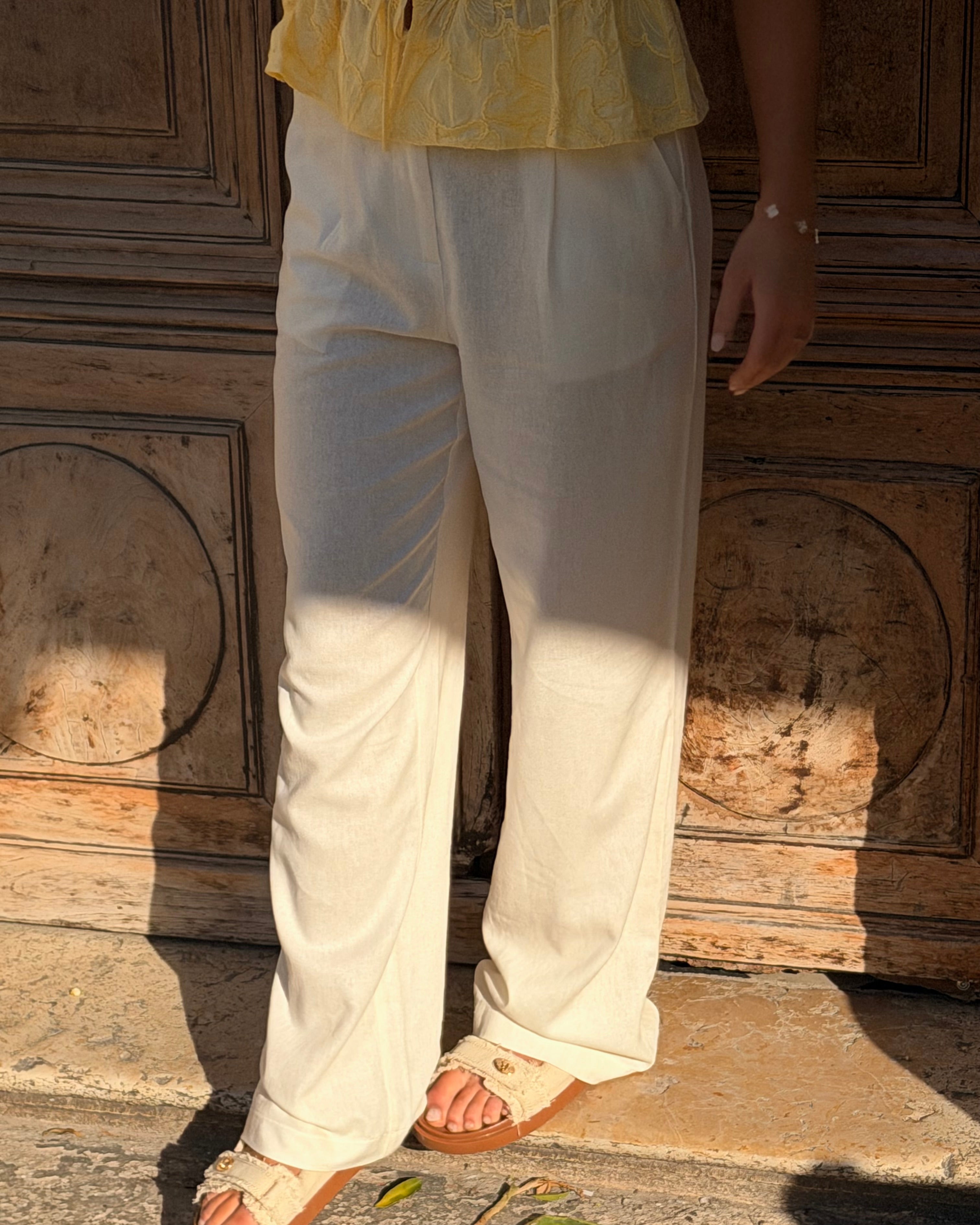 PCAWACE Tailored Trousers - Cloud Dancer