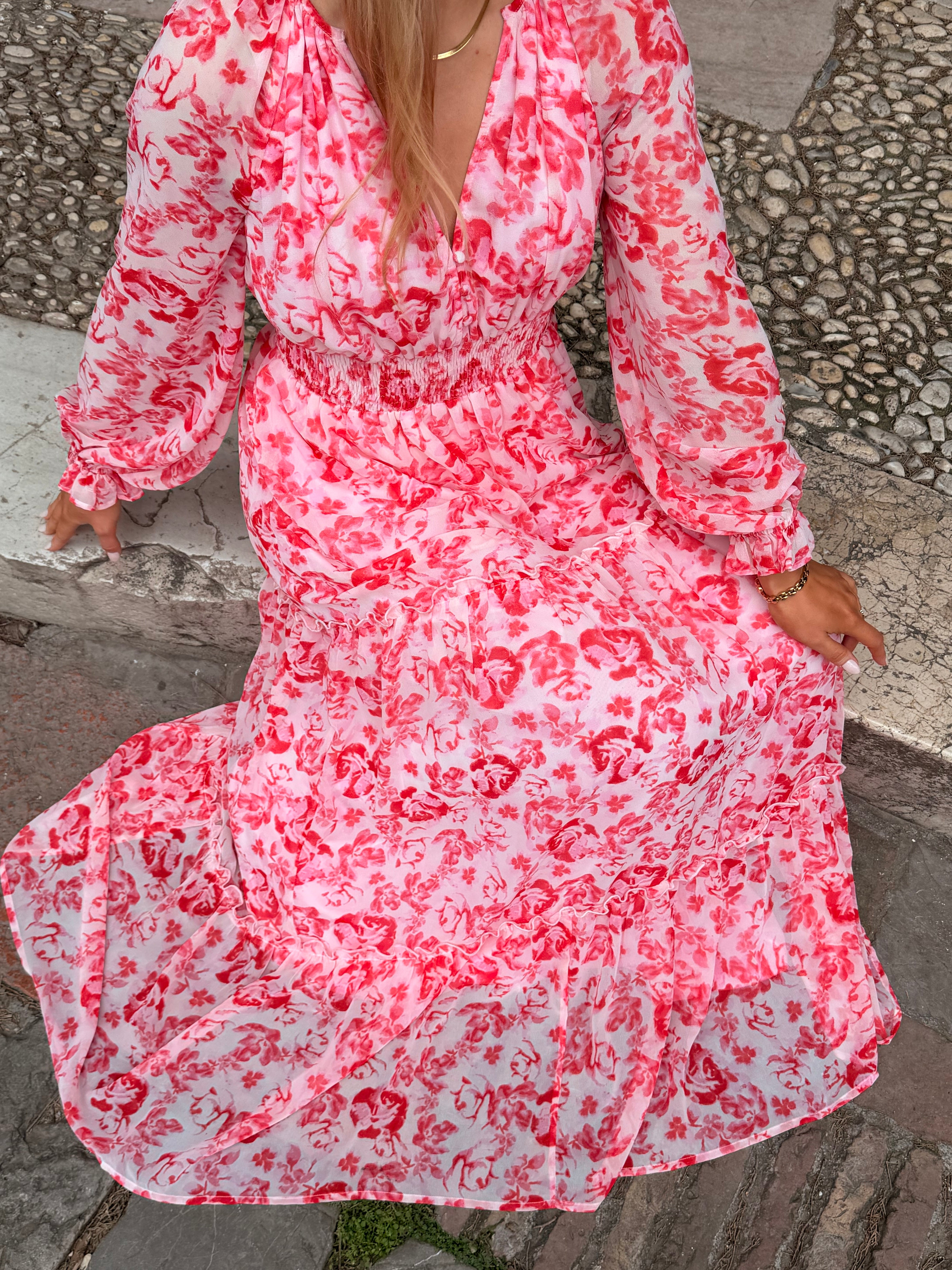 AWMAUDE Long Dress - Pink Marshmallow
