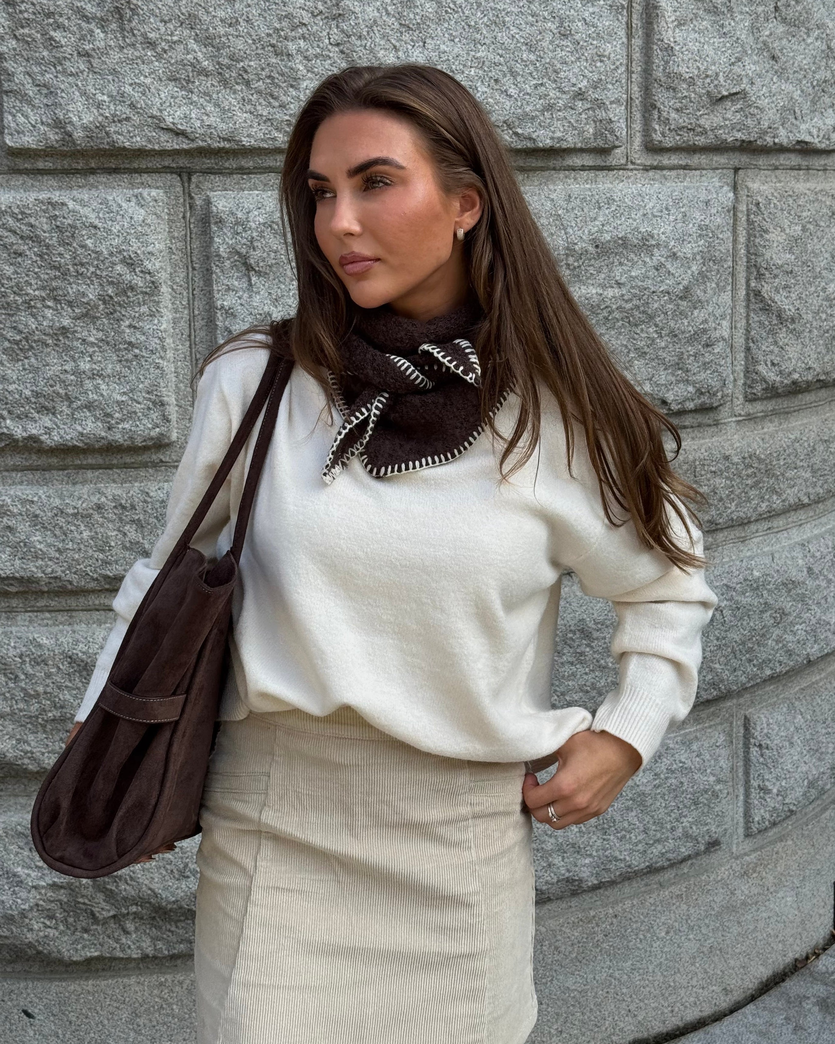 PCSALLY Knitted Top - Birch