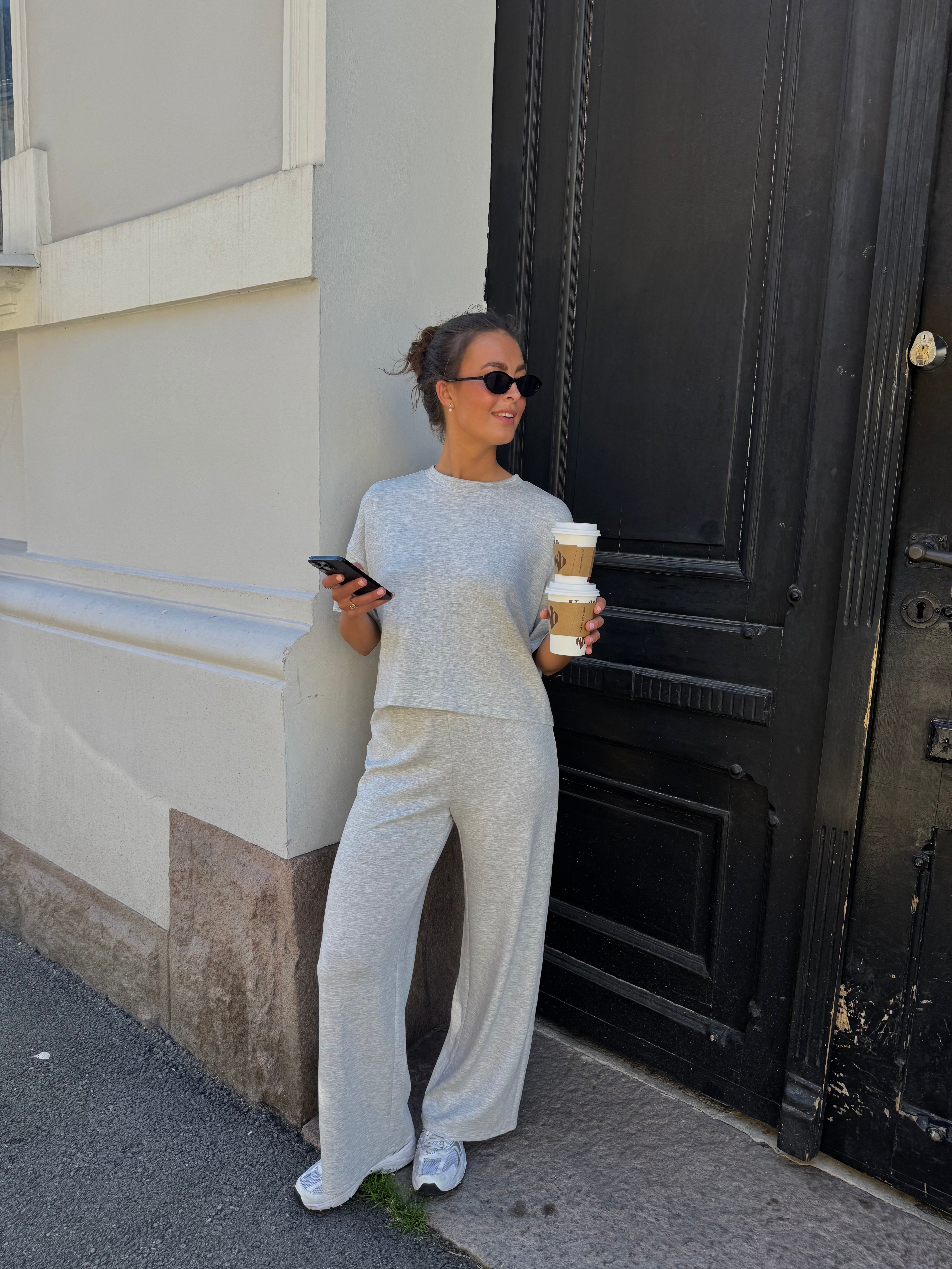 PCPOLLY Joggers - Light Grey Melange