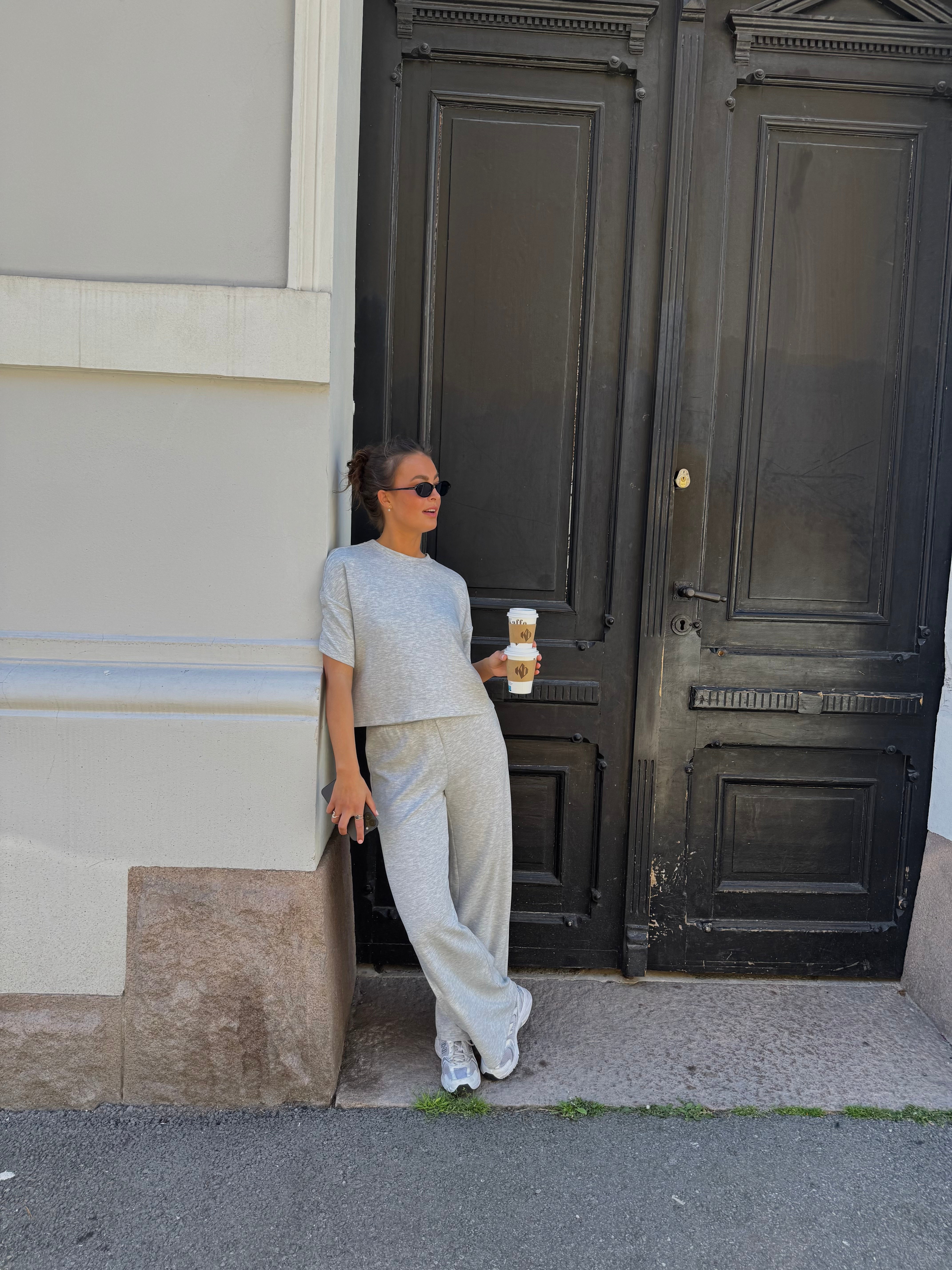 PCPOLLY Joggers - Light Grey Melange