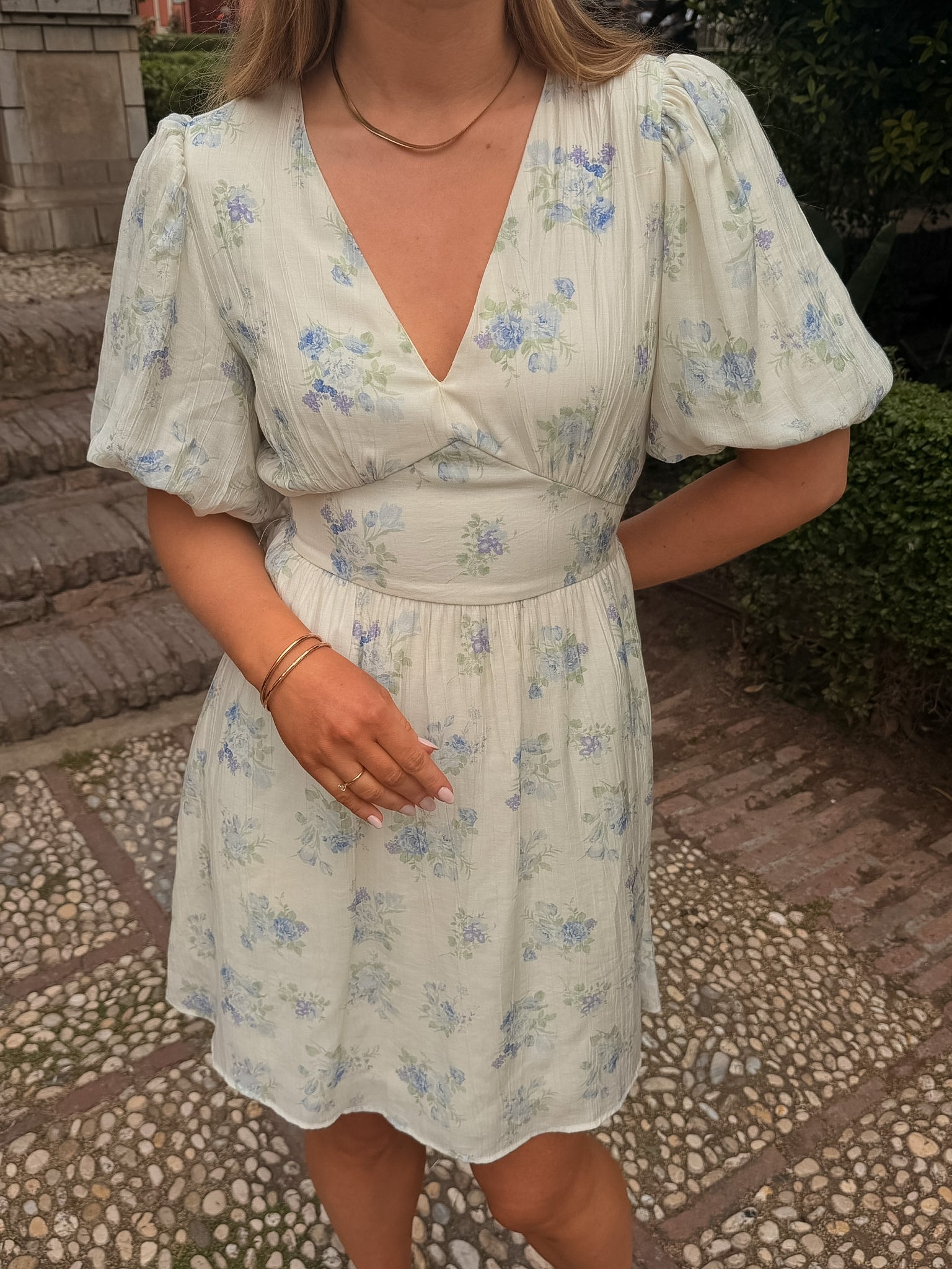 VMBELLA SHORT DRESS - Blue Bella Flower