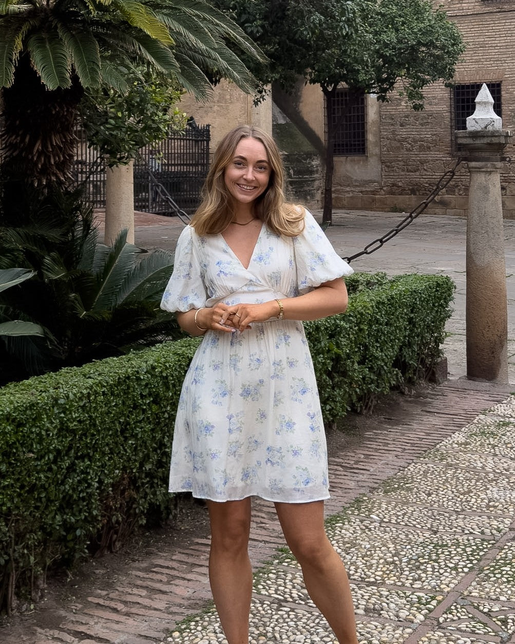 VMBELLA SHORT DRESS - Blue Bella Flower