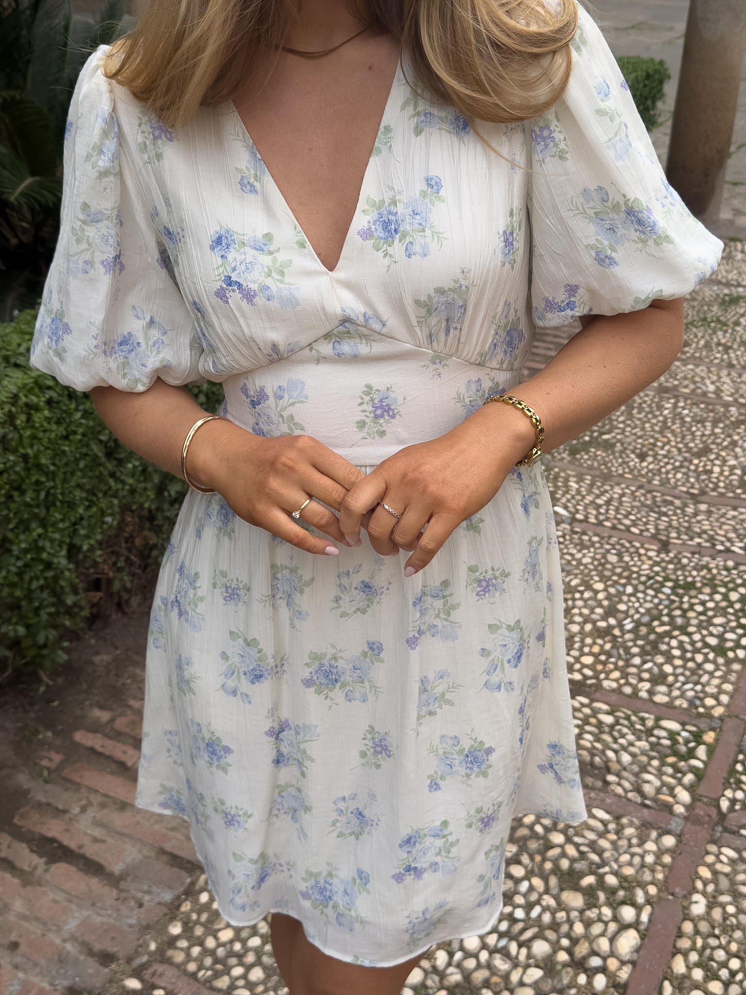 VMBELLA Short Dress - Blue Bella Flower