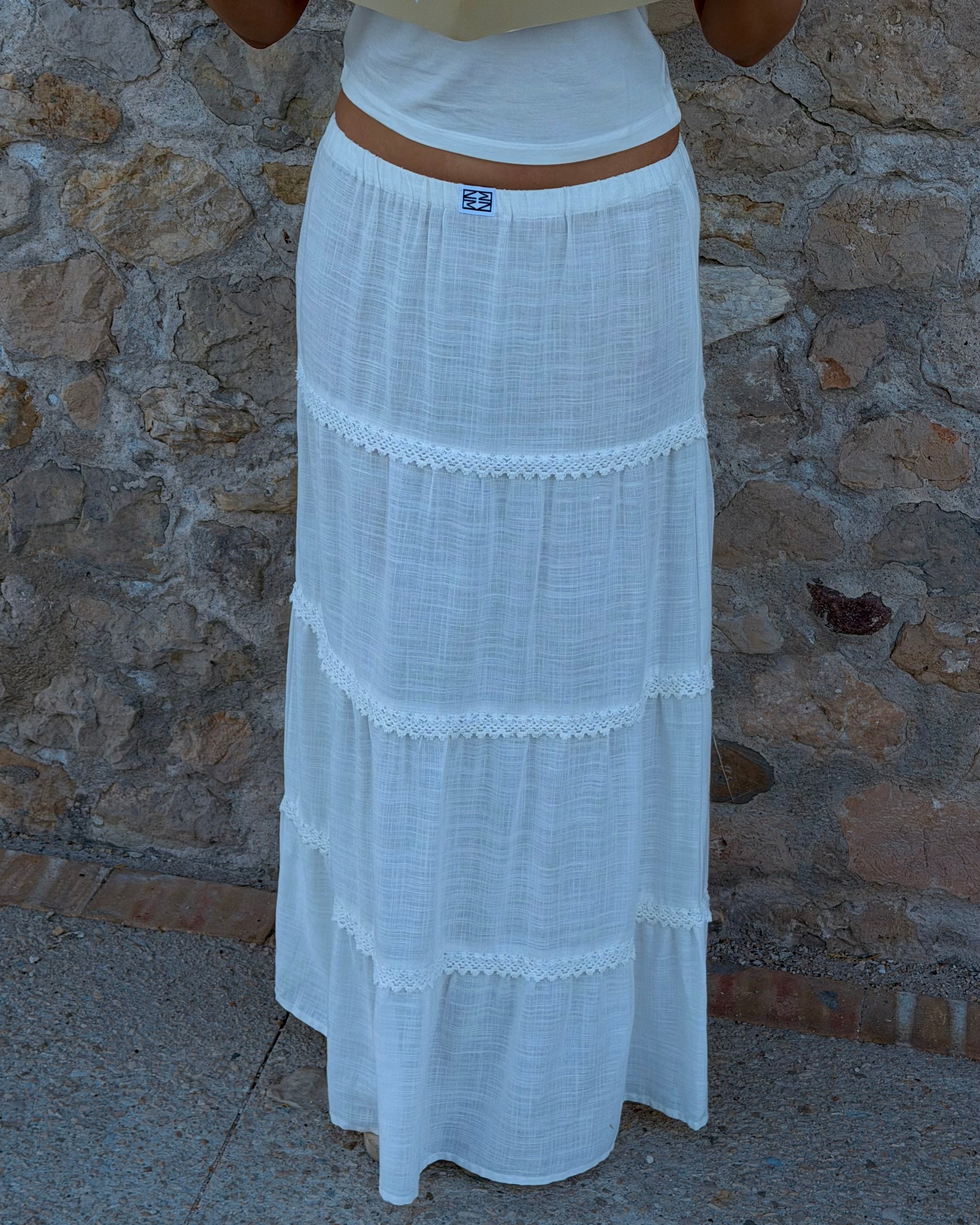 NMLEILANI Long Skirt - Cloud Dancer