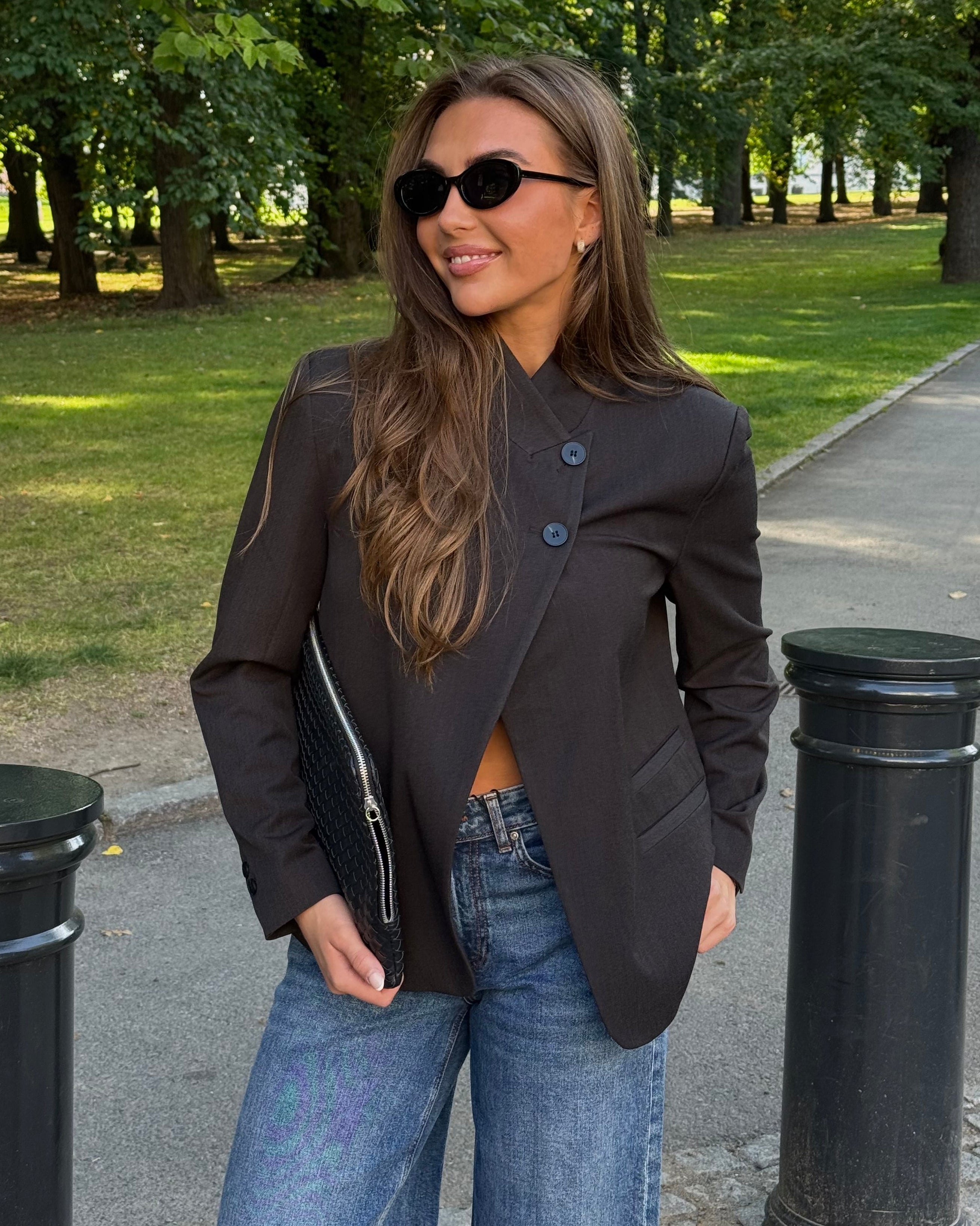 VMDINA BLAZER - Dark Grey Melange