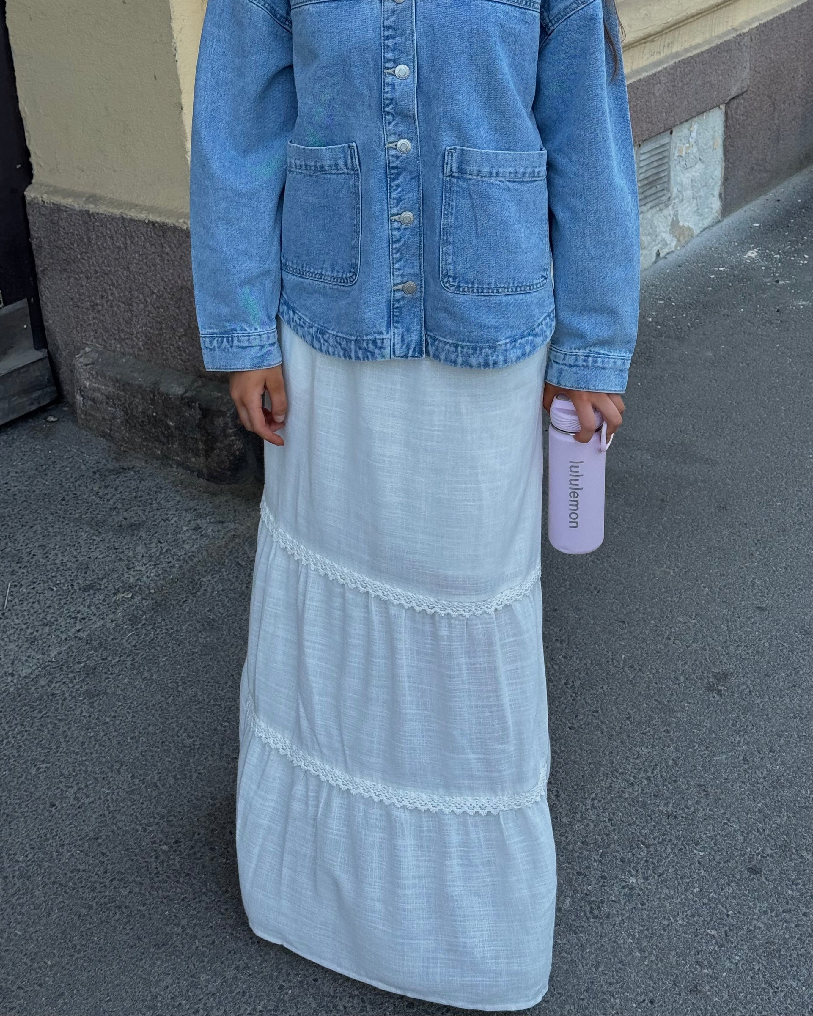 NMLEILANI Long Skirt - Cloud Dancer