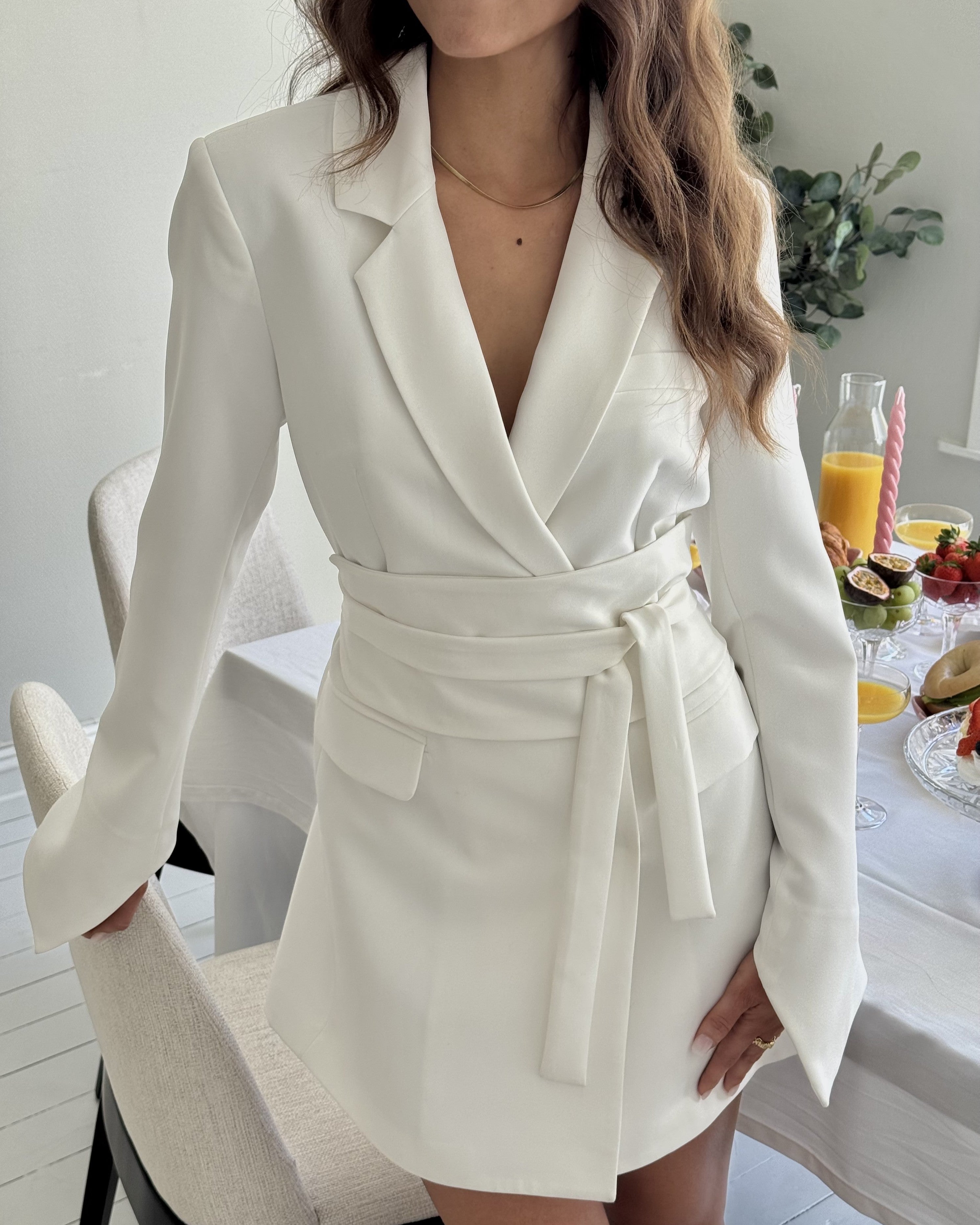 VMBECCA BLAZER DRESS - Snow White