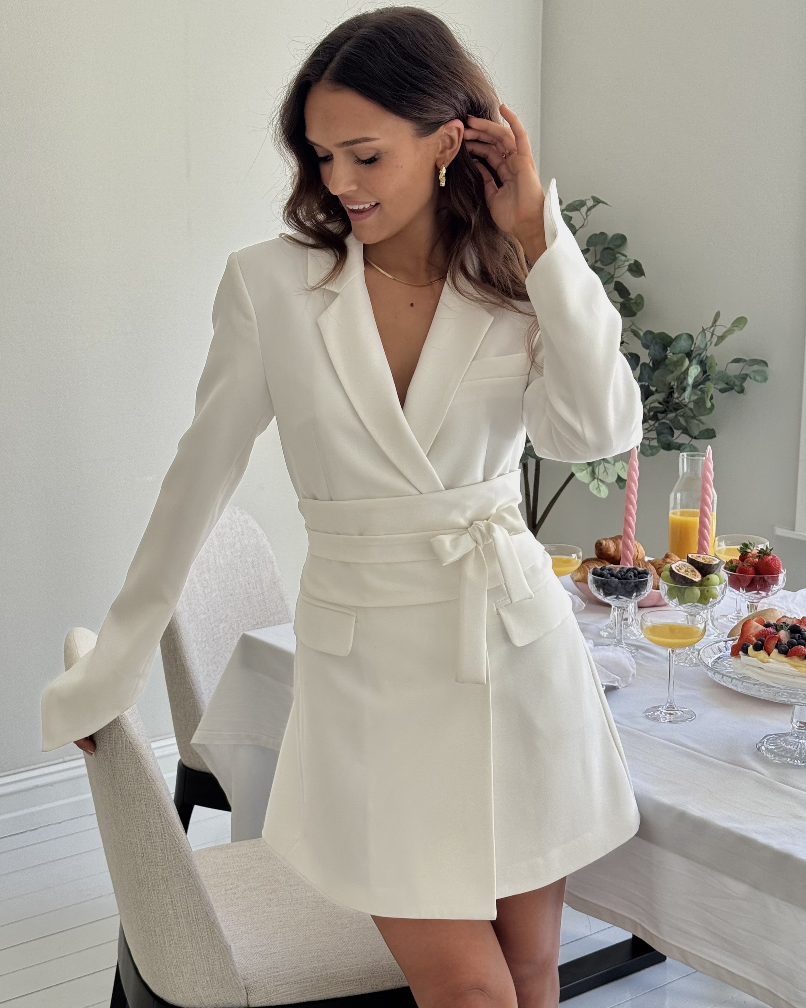 VMBECCA BLAZER DRESS - Snow White