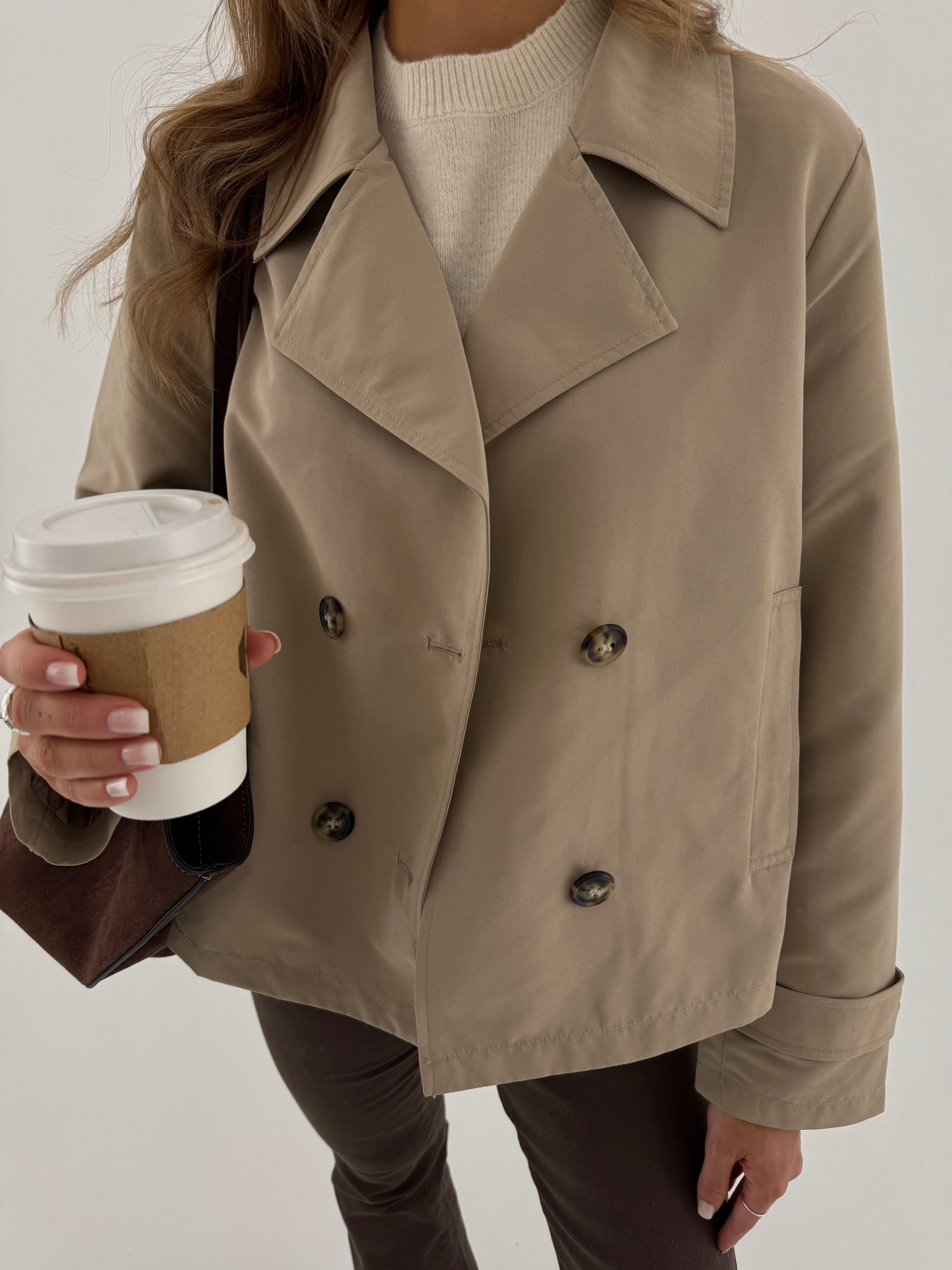 VMCHLOEMIA TRENCHCOAT - Silver Mink