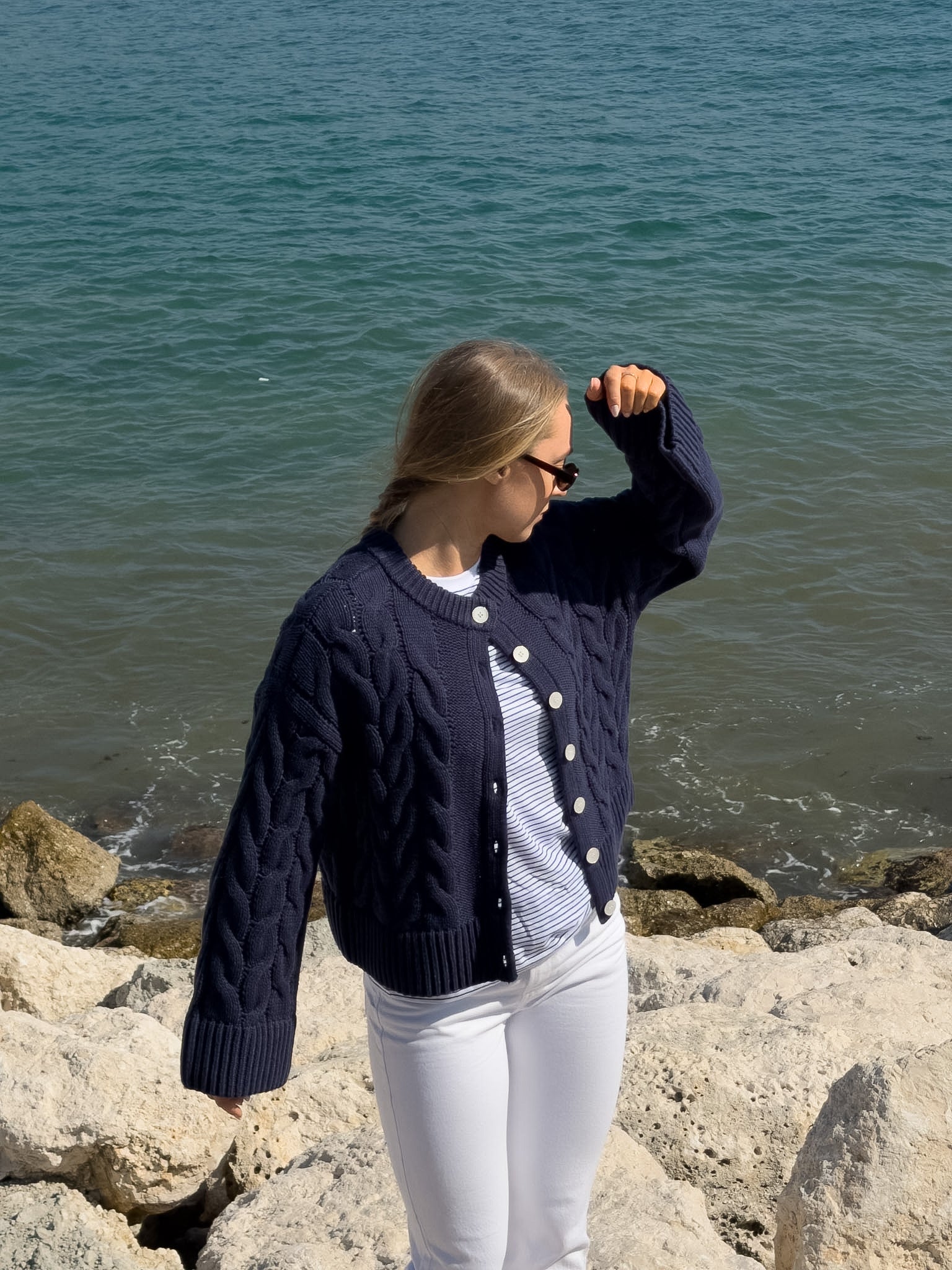 VMSVEA Knit Cardigan - Navy Blazer