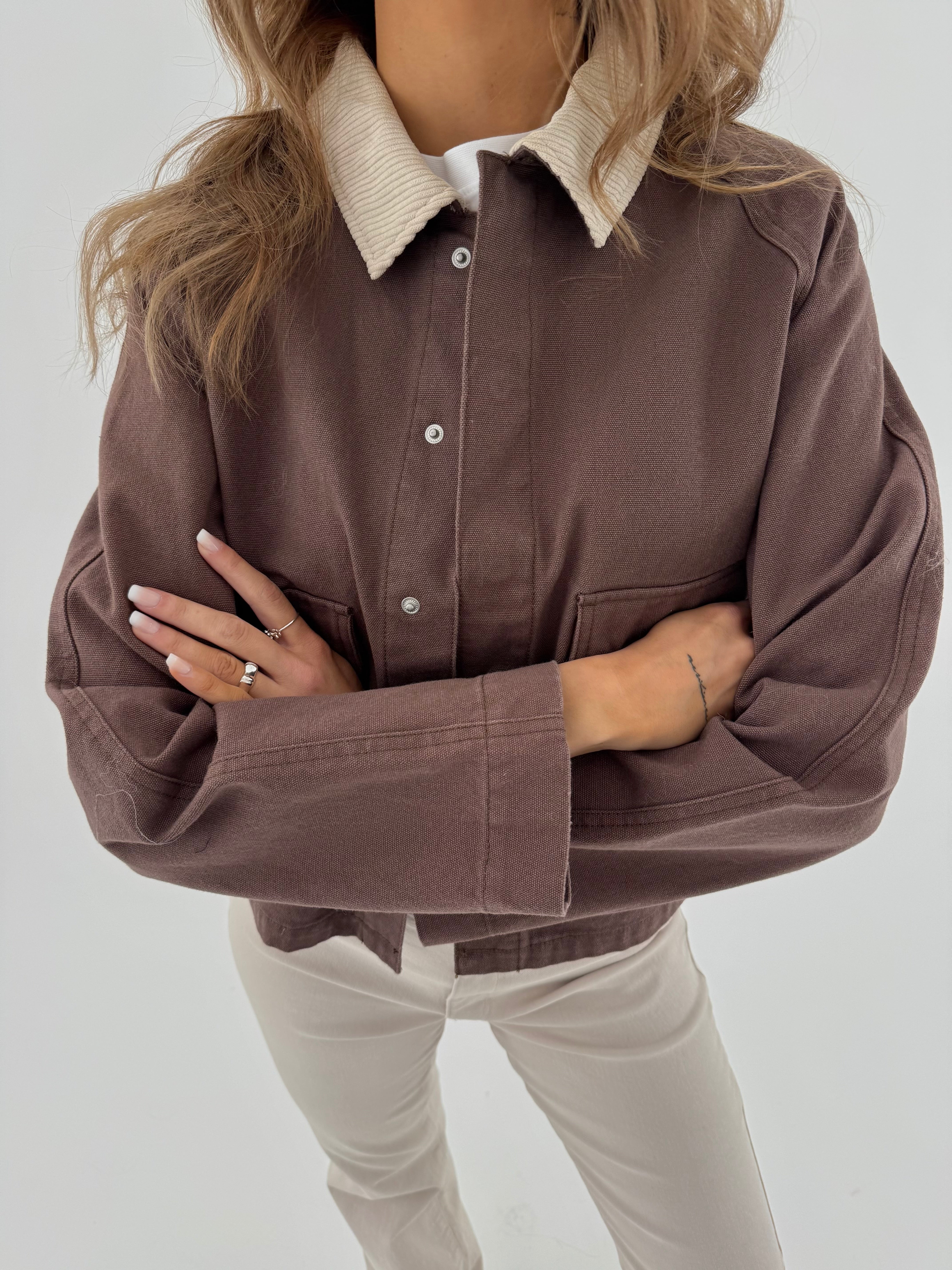 PCBETT Denim Jacket - Coffee Quartz