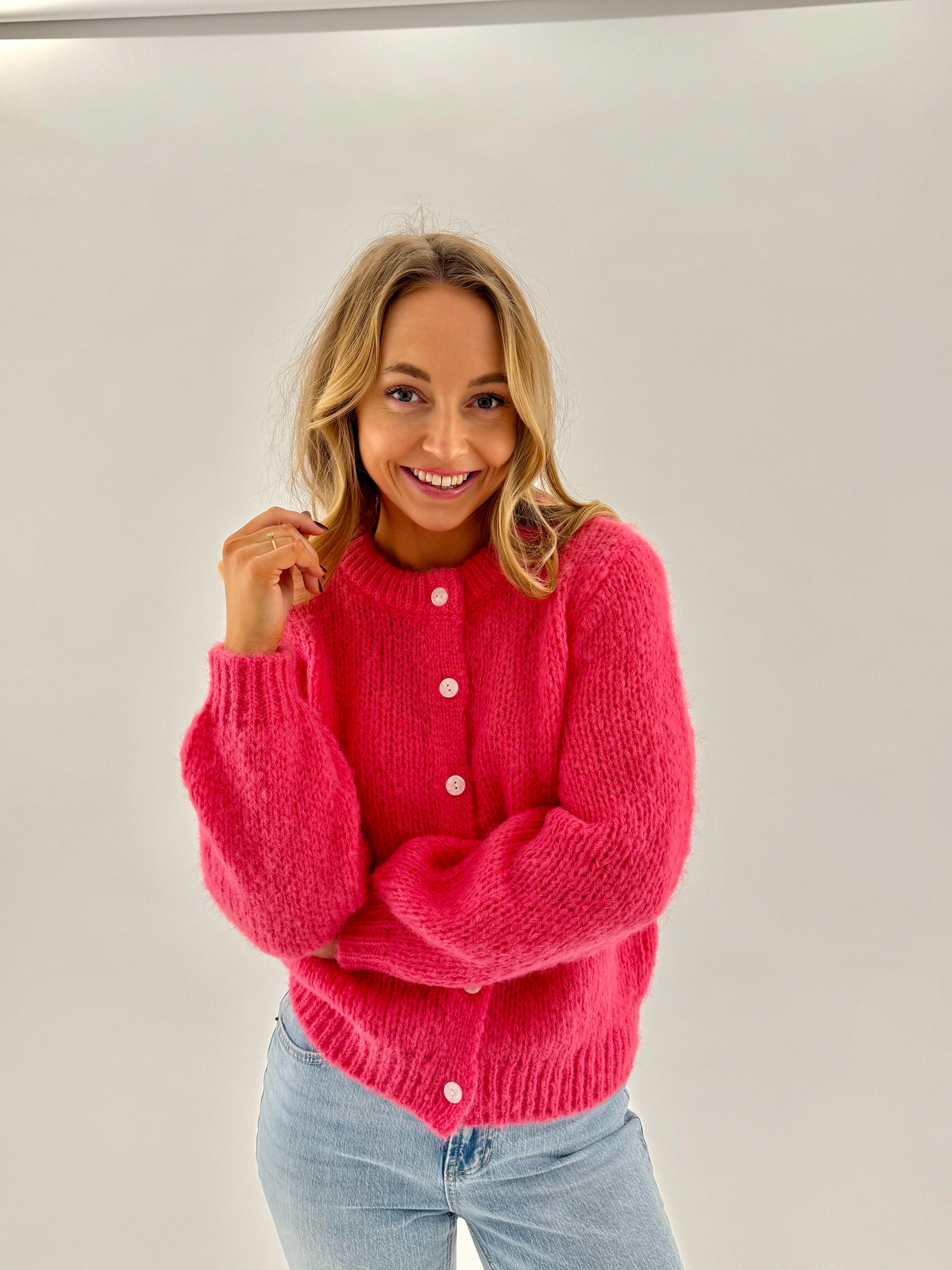 VMWILO Knit Cardigan - Hot Pink