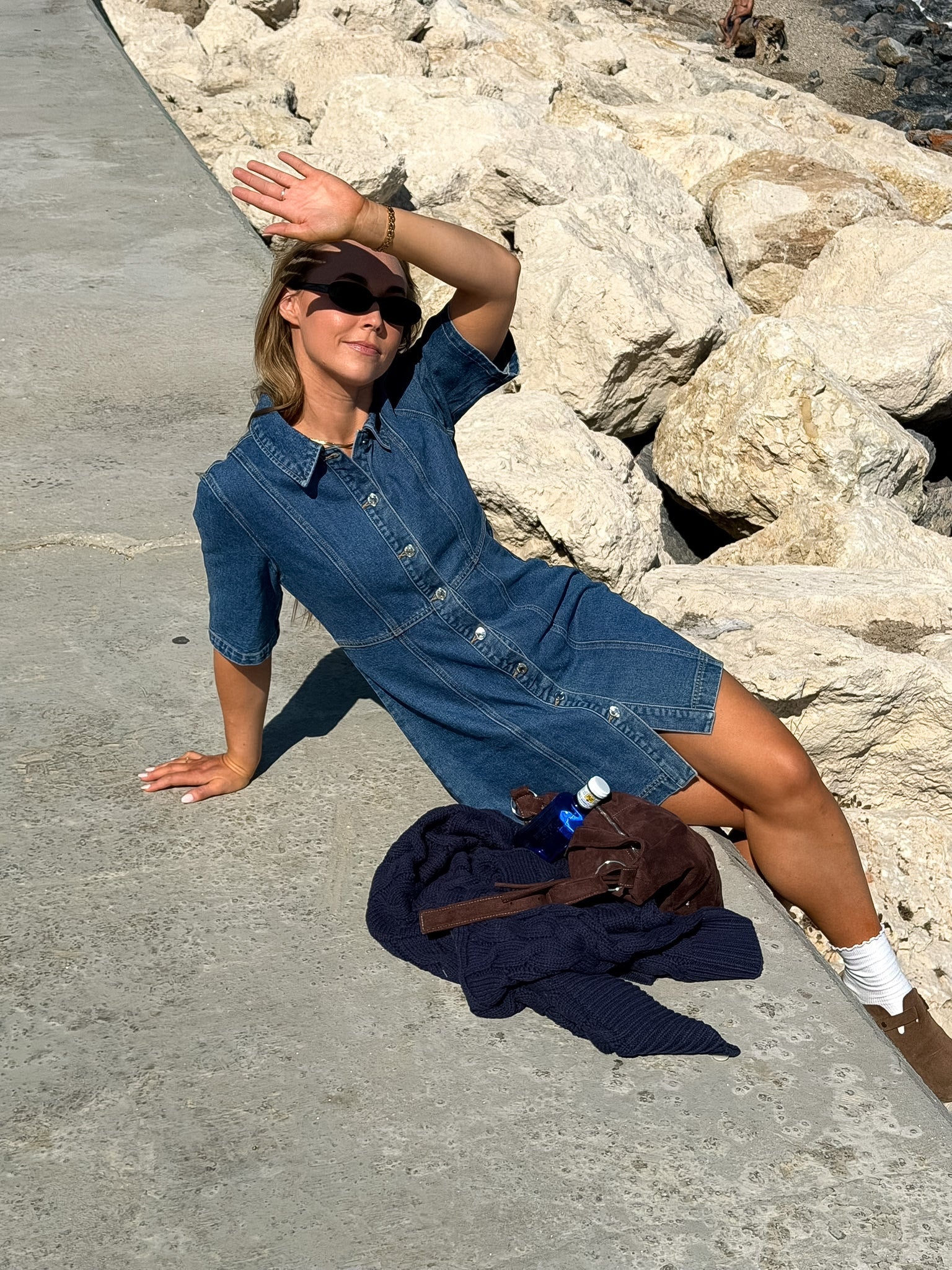 VMDAISY Short Dress - Medium Blue Denim