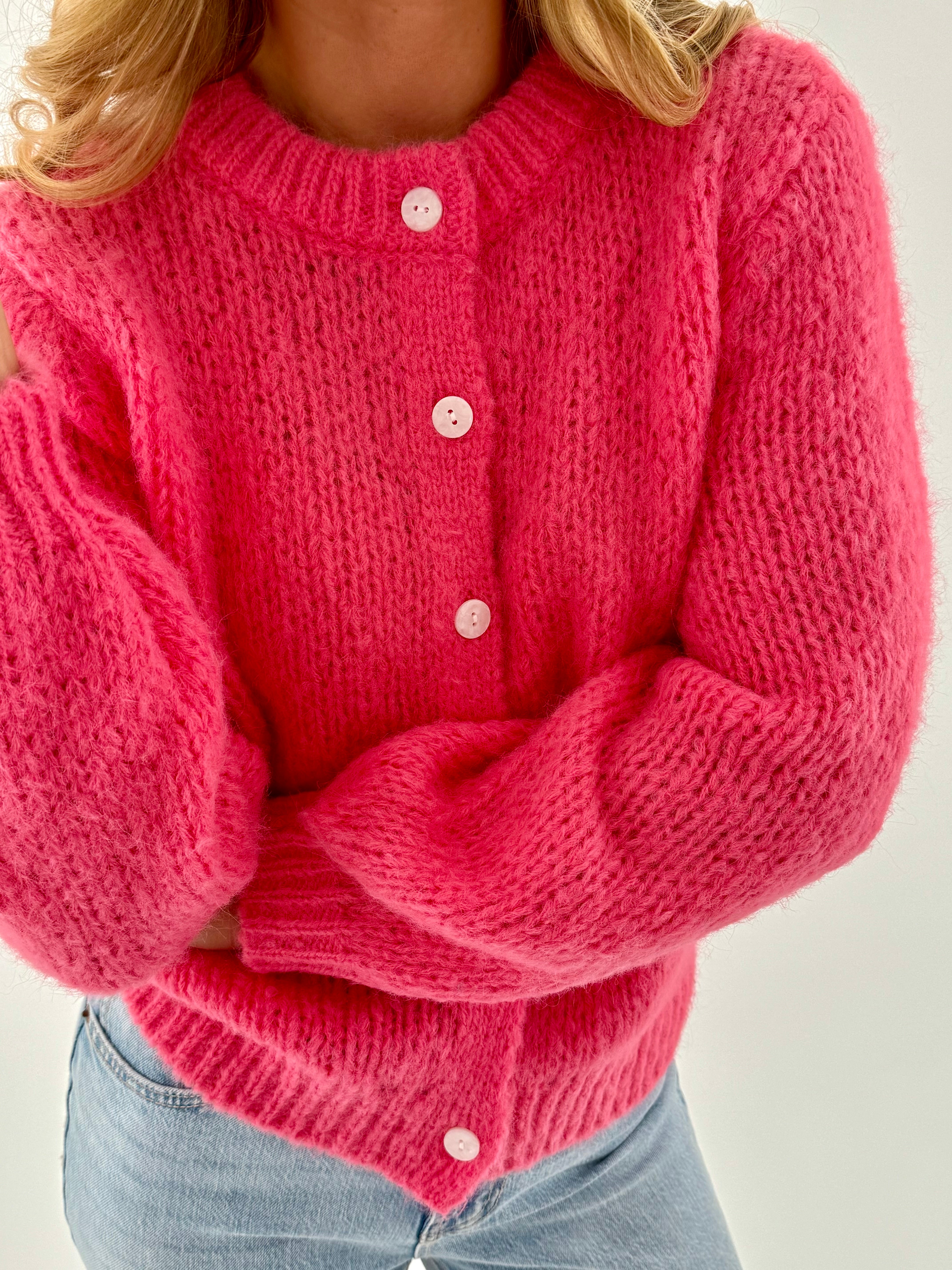 VMWILO Knit Cardigan - Hot Pink