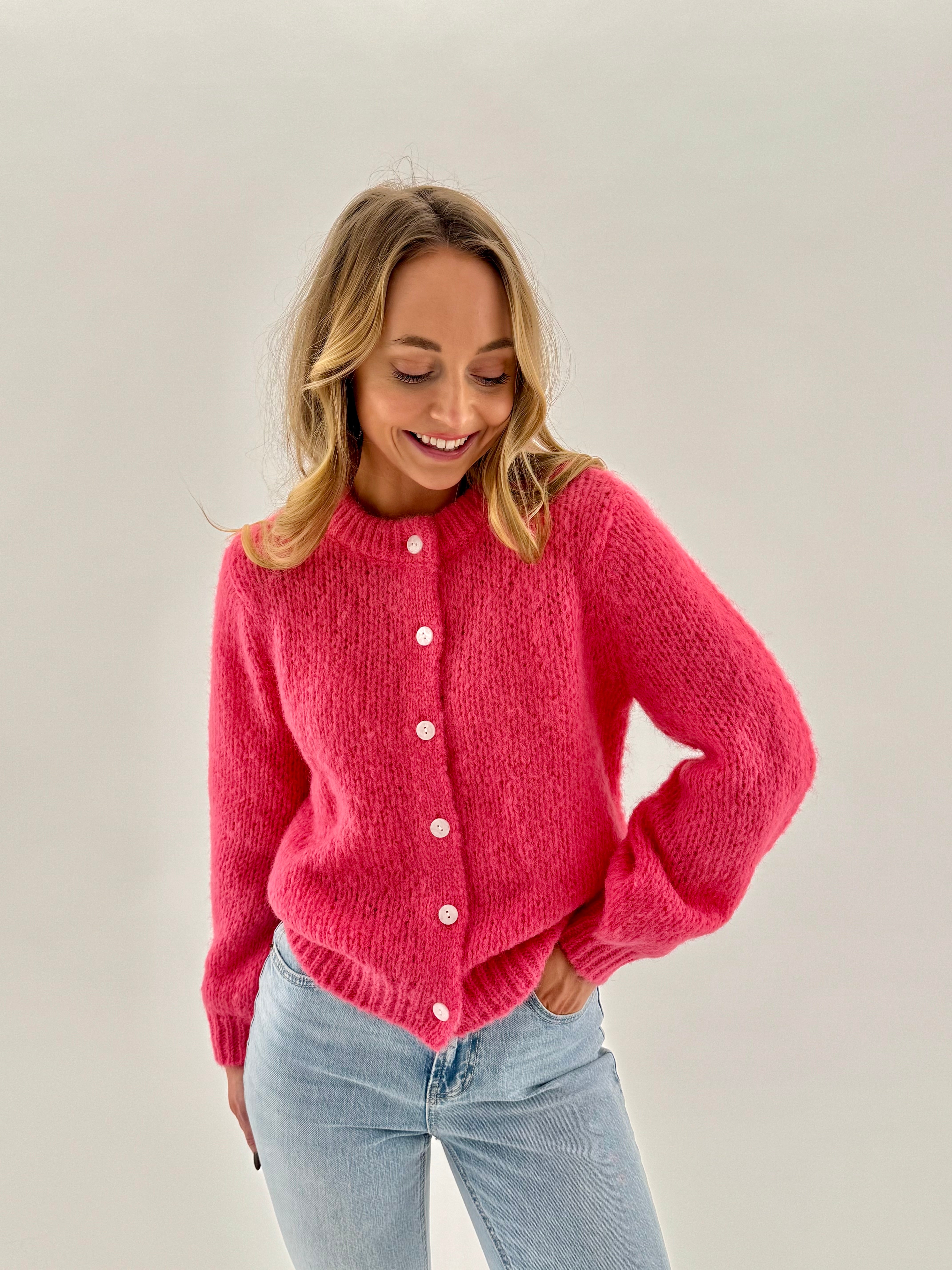 VMWILO Knit Cardigan - Hot Pink