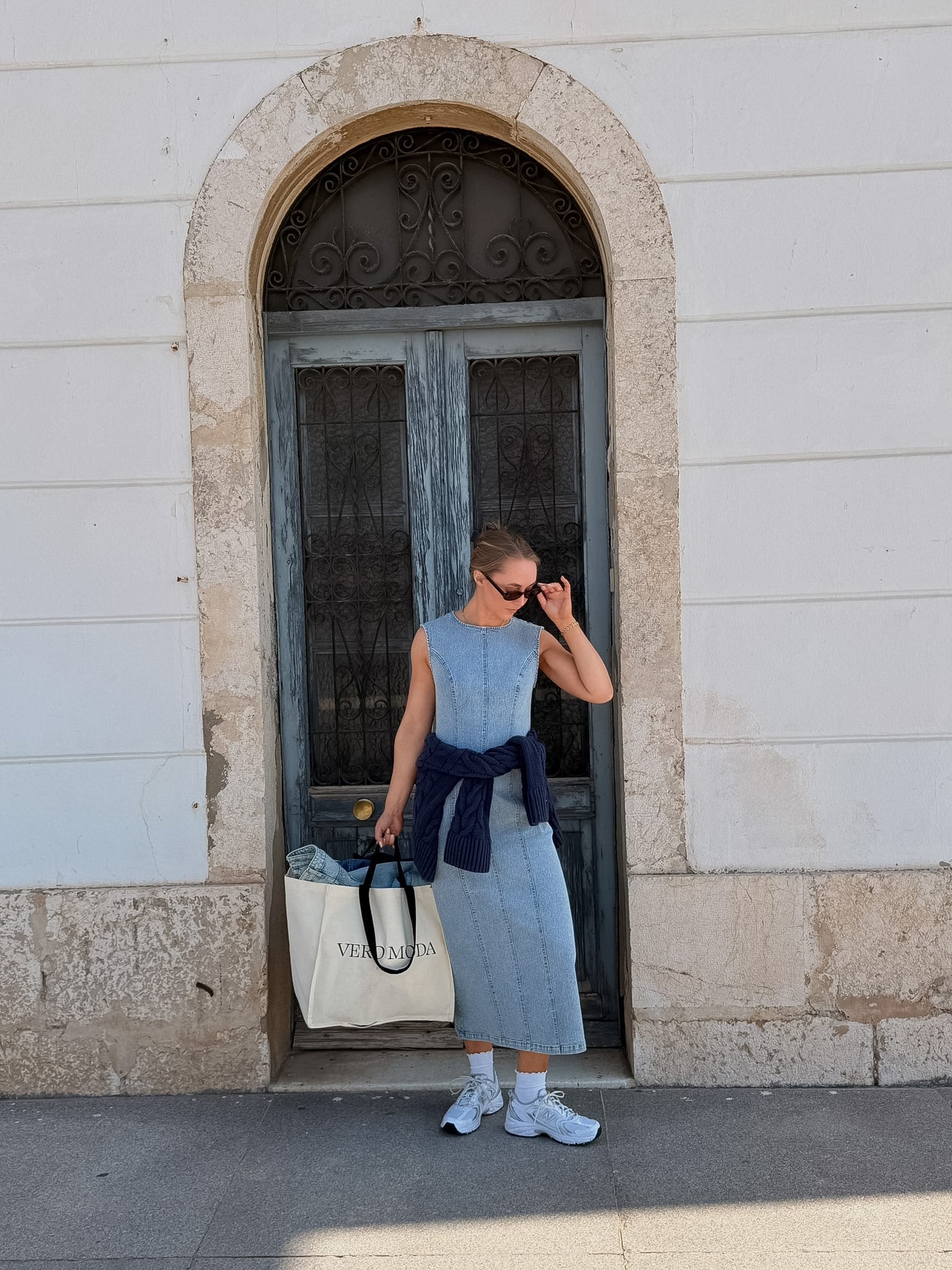 PCFRANNA DRESS - Light Blue Denim