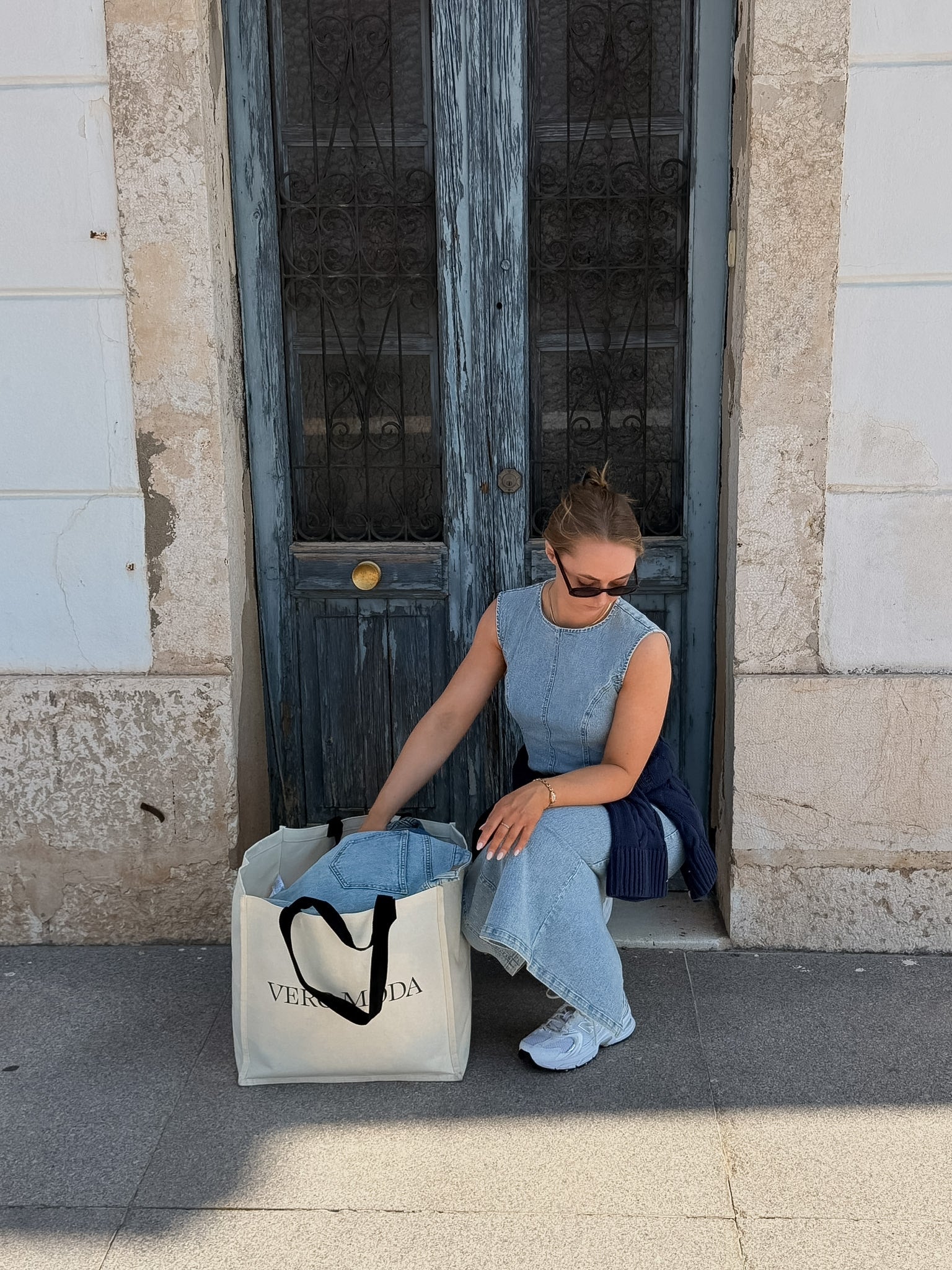 PCFRANNA DRESS - Light Blue Denim