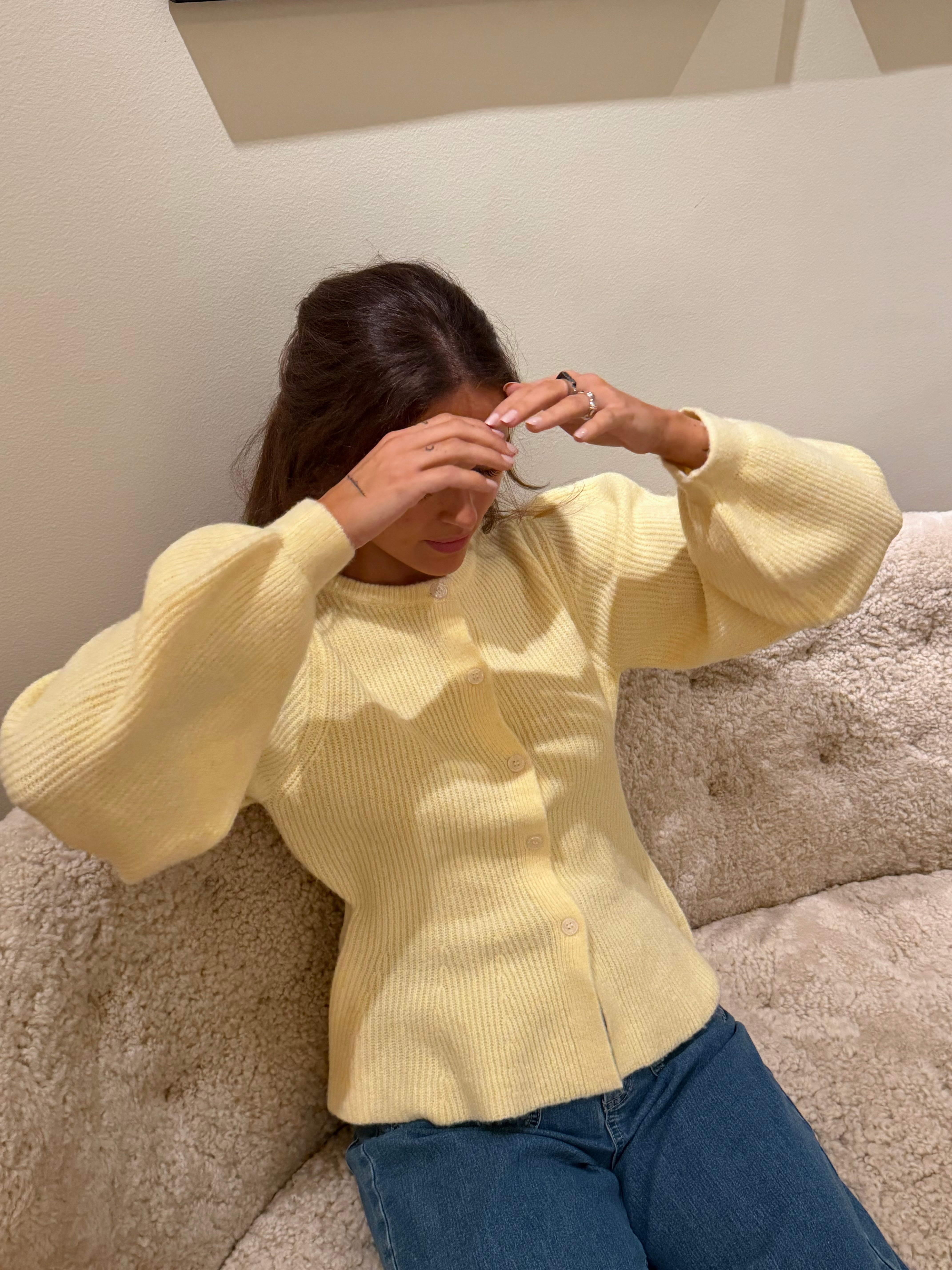 PCSILLY Knit Cardigan - Pale Banana