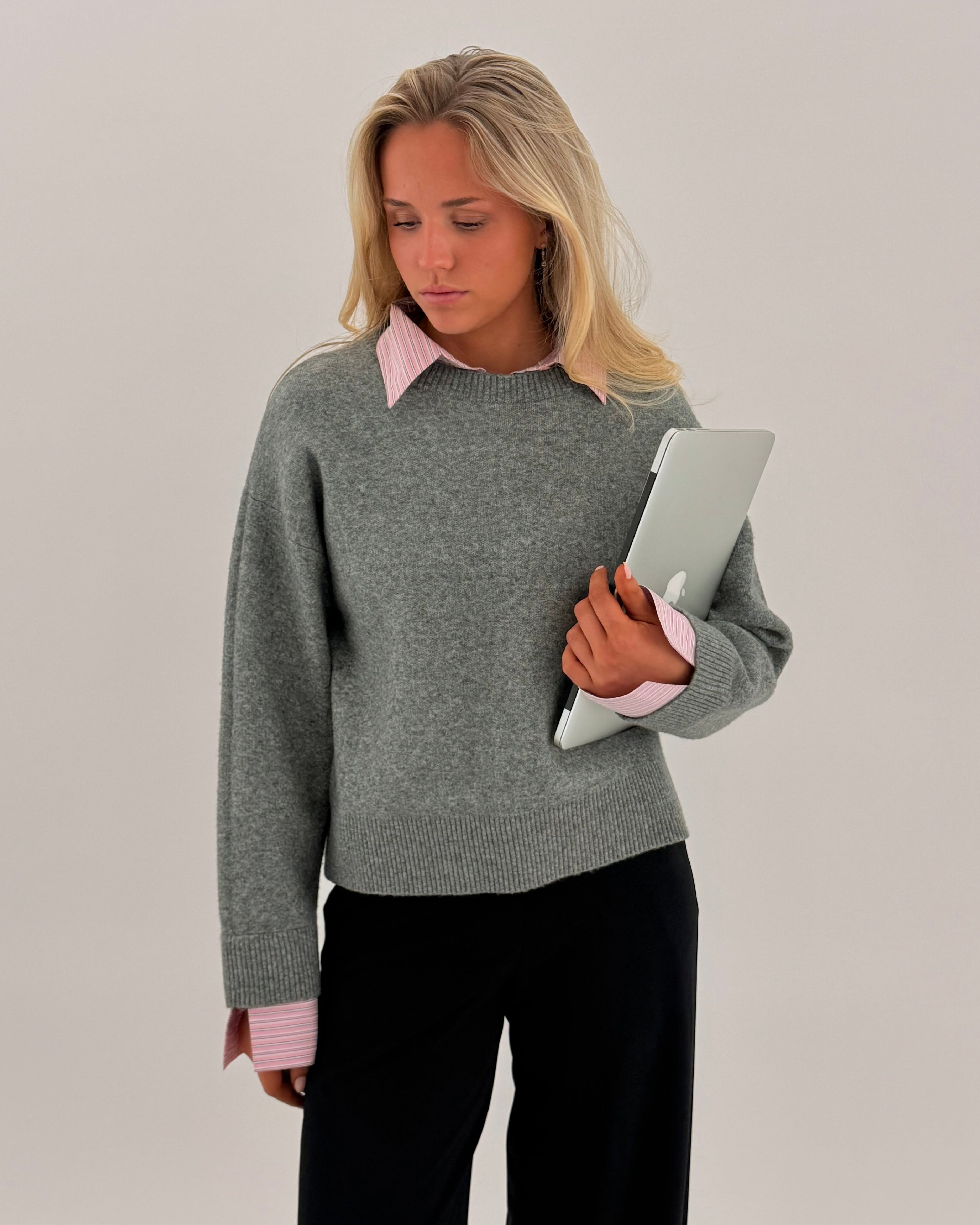 PCERIT KNIT - Medium Grey Melange