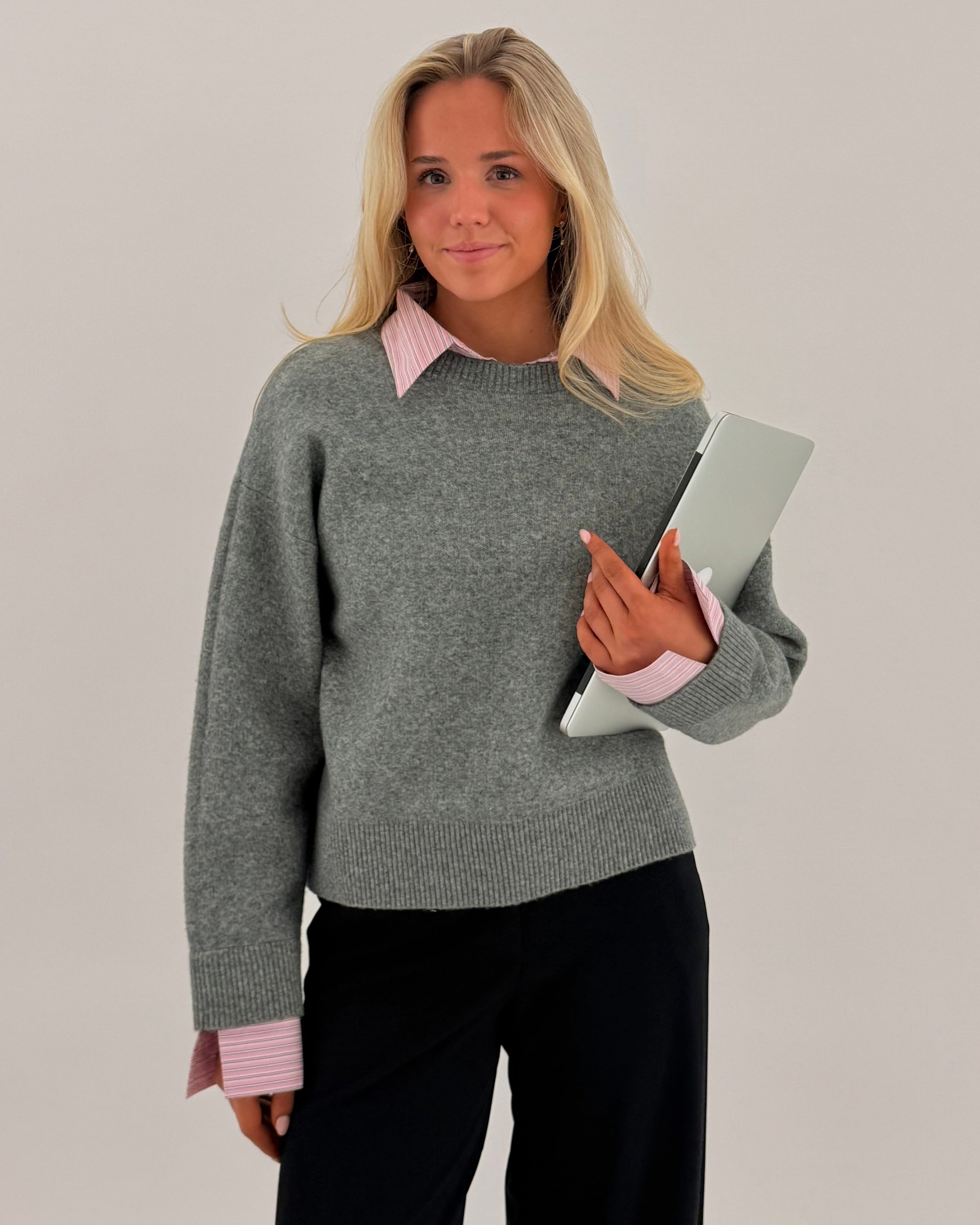 PCERIT KNIT - Medium Grey Melange