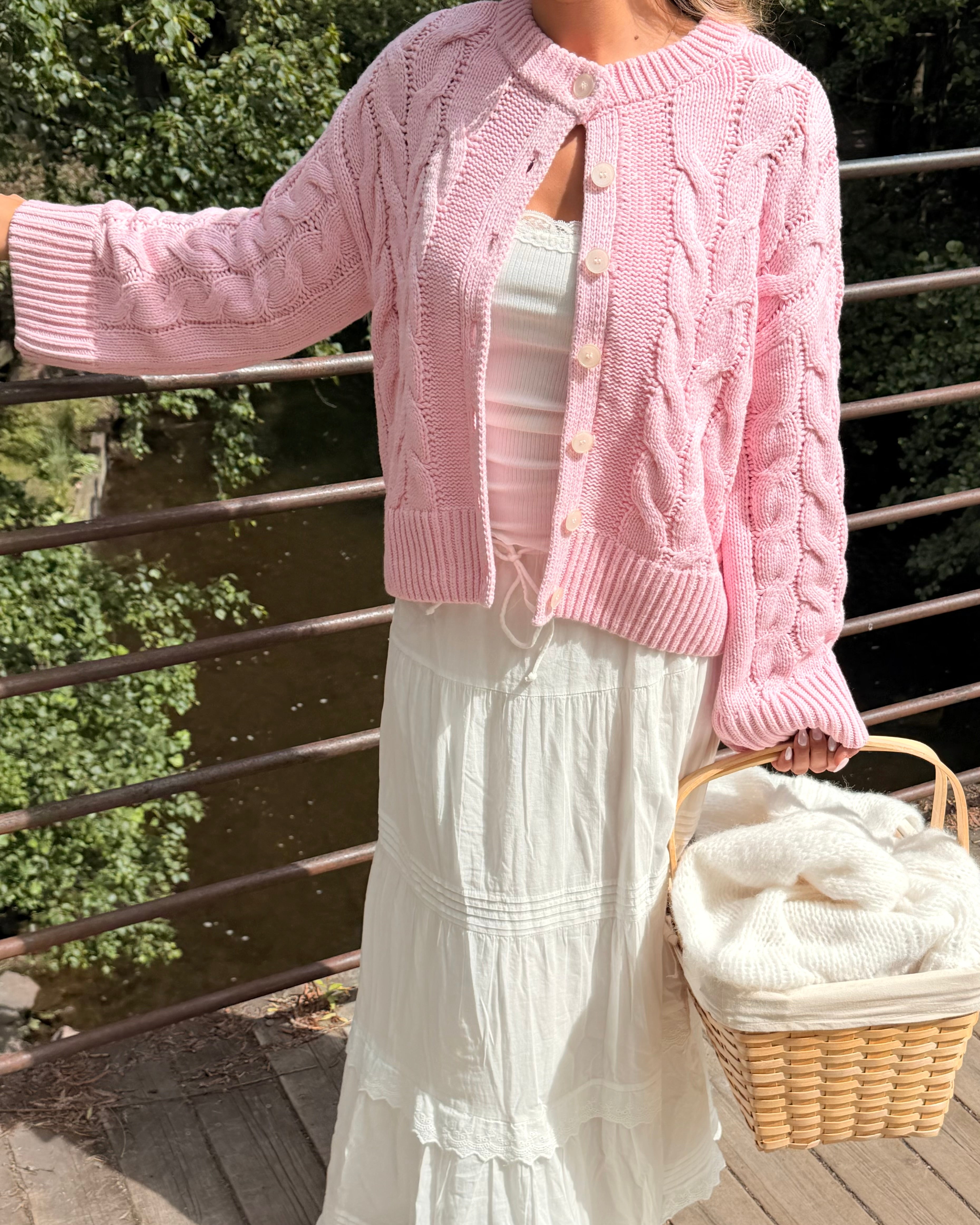 VMSVEA Knit Cardigan - Roseate Spoonbill