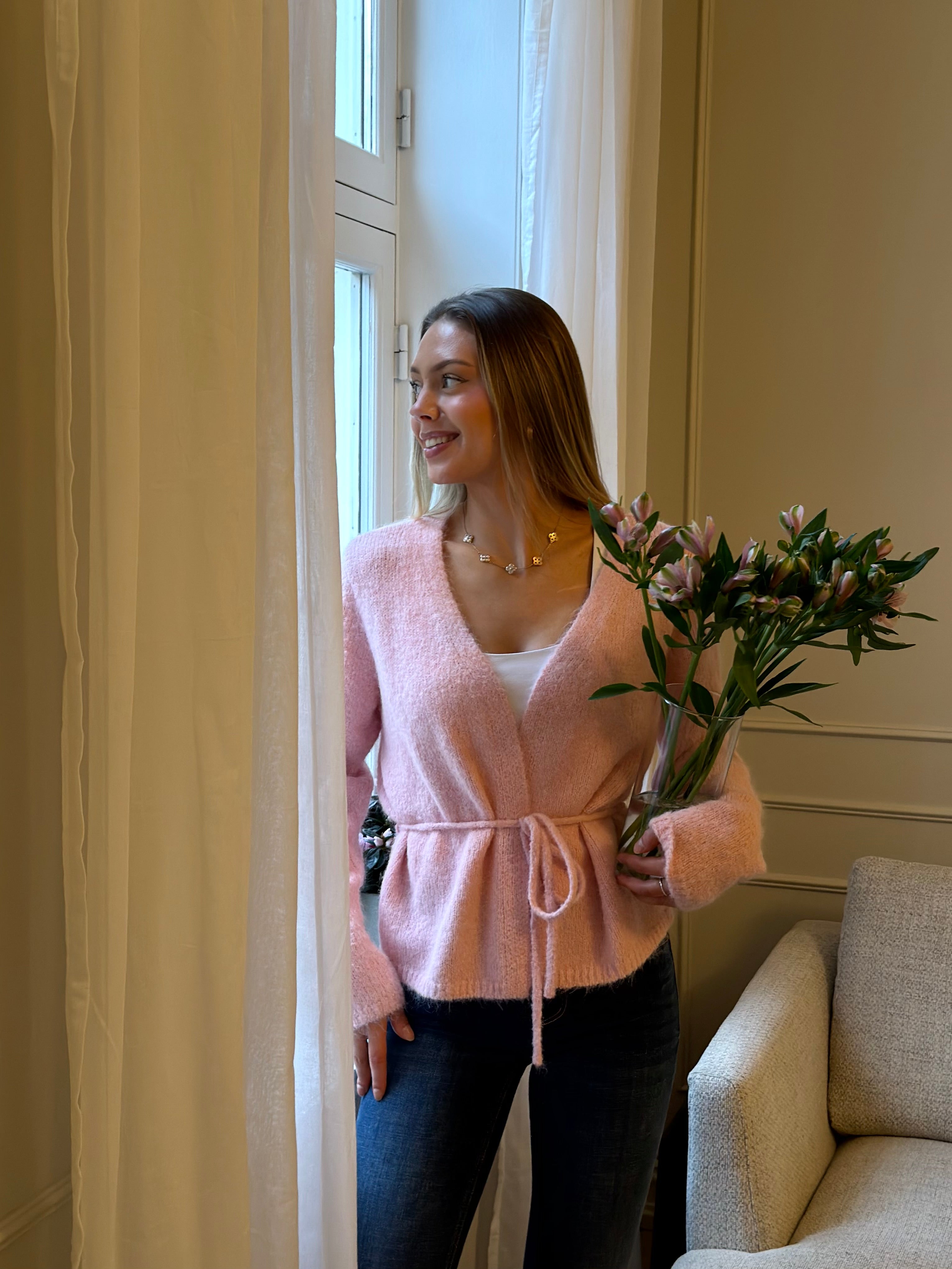 VMSORRENTO Knit Cardigan - Pink Dogwood