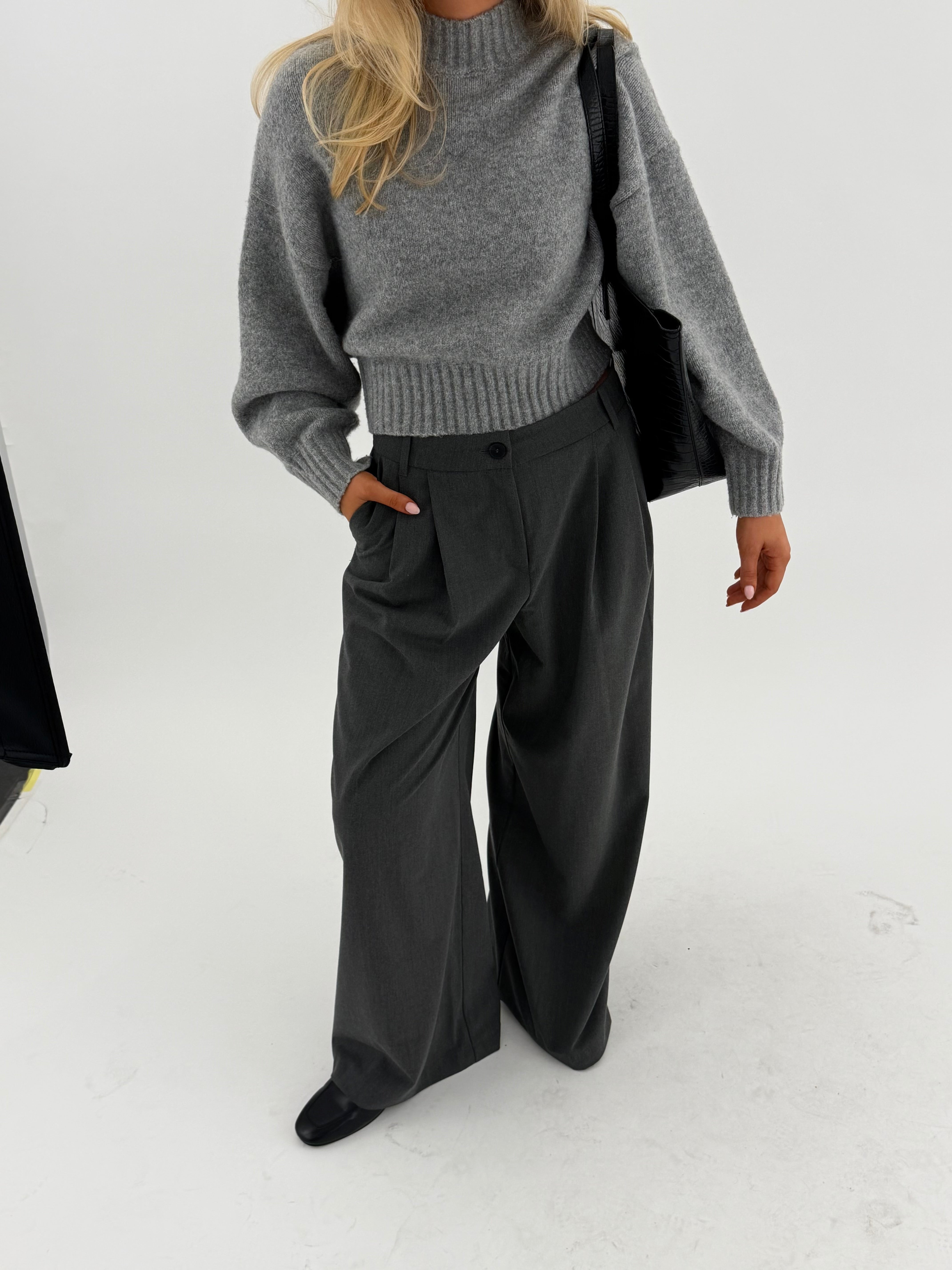 VMSTELLA Trousers - Dark Grey Melange