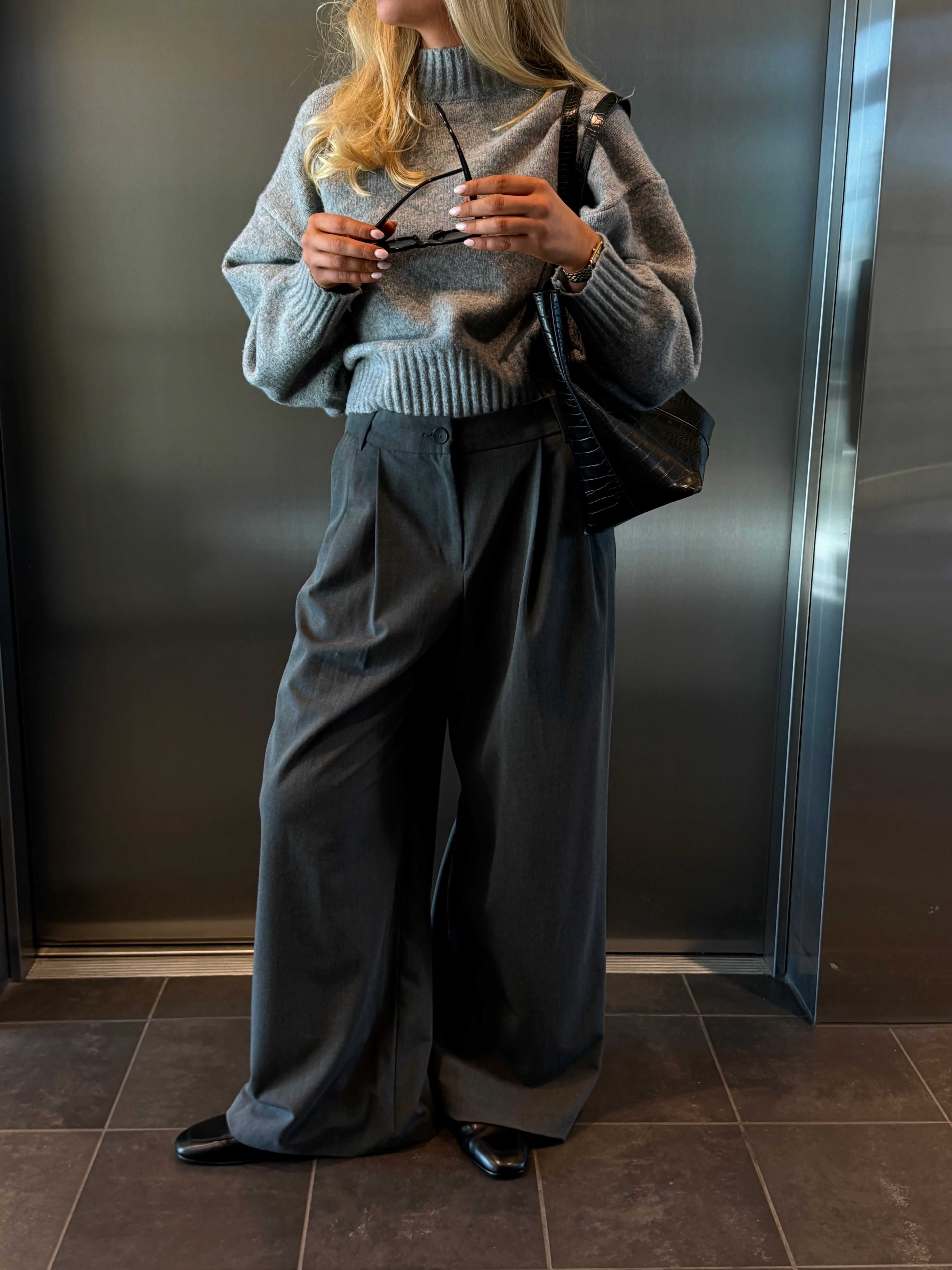 VMSTELLA Trousers - Dark Grey Melange